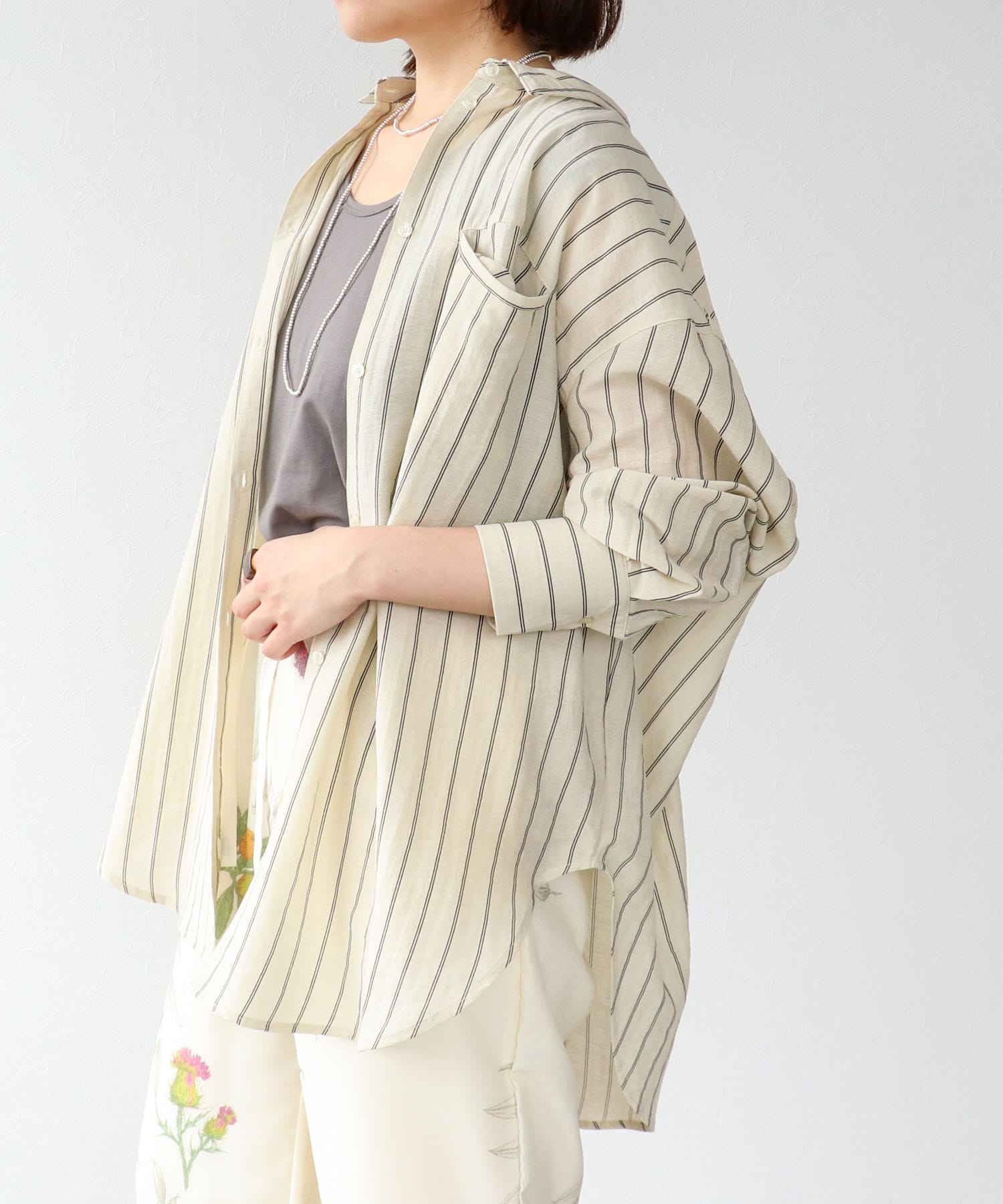 ＜一部店舗・WEB限定＞シアーストライプシャツ