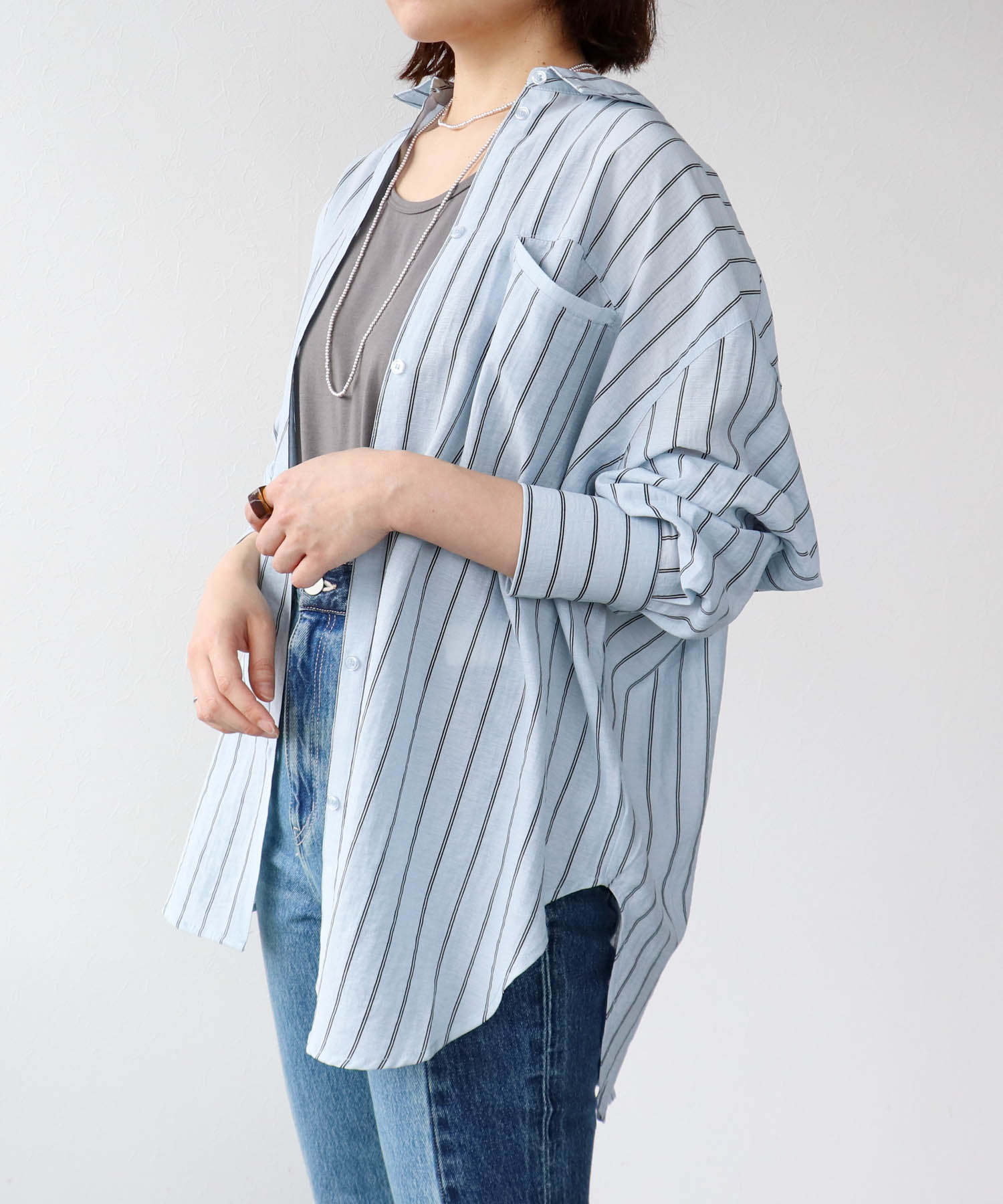 ＜一部店舗・WEB限定＞シアーストライプシャツ