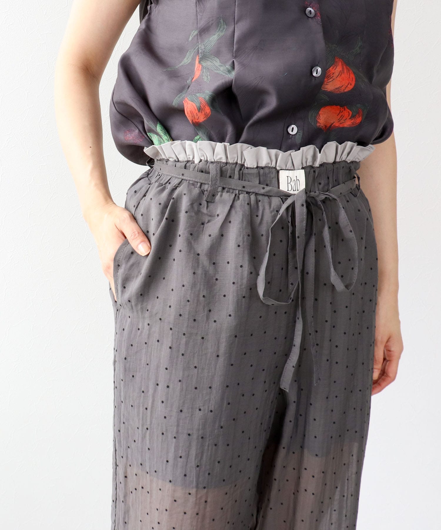 ウエストフリルドットパンツ