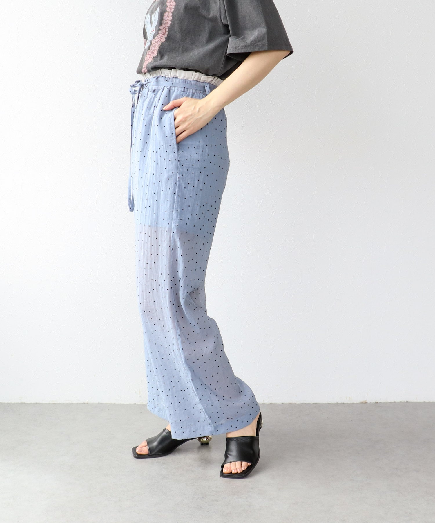 ウエストフリルドットパンツ