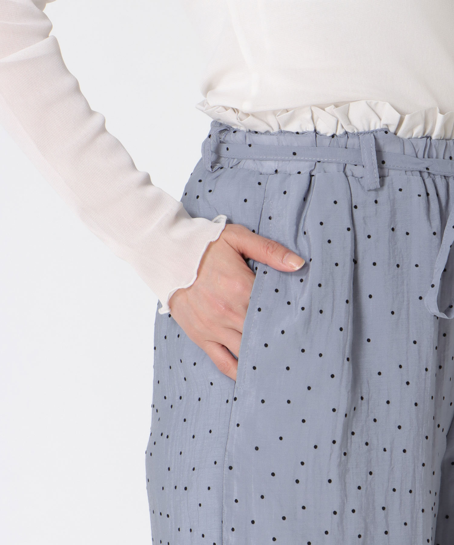 ウエストフリルドットパンツ