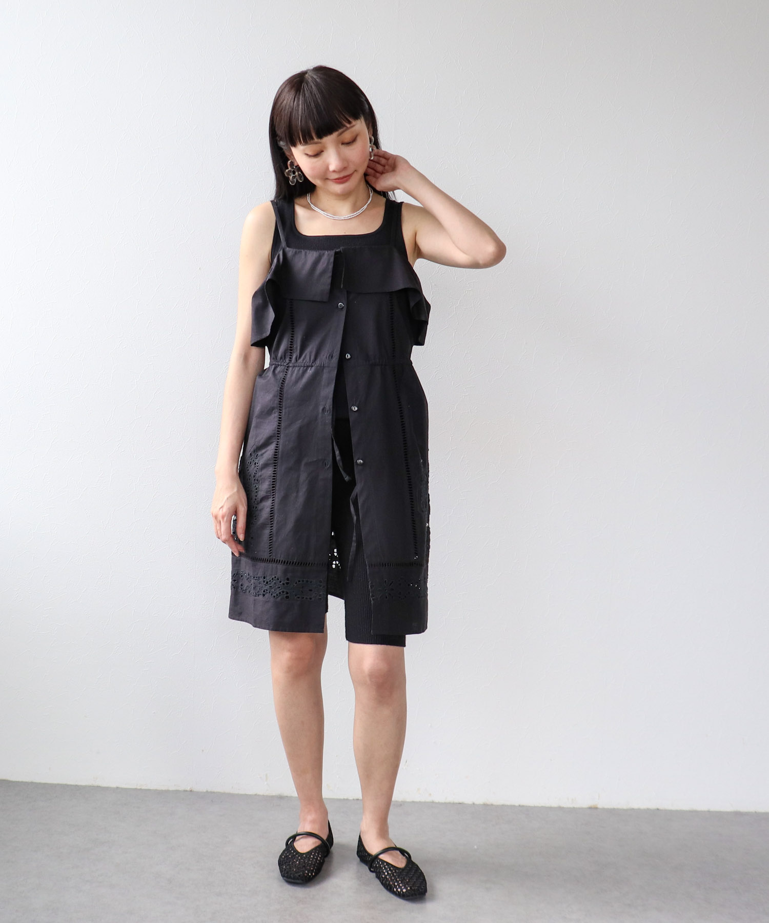 【2/26(木)12時予約開始】カットワーク刺繍キャミワンピース