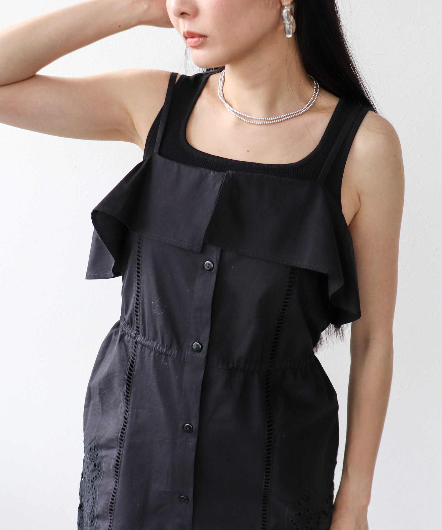 【2/26(木)12時予約開始】カットワーク刺繍キャミワンピース