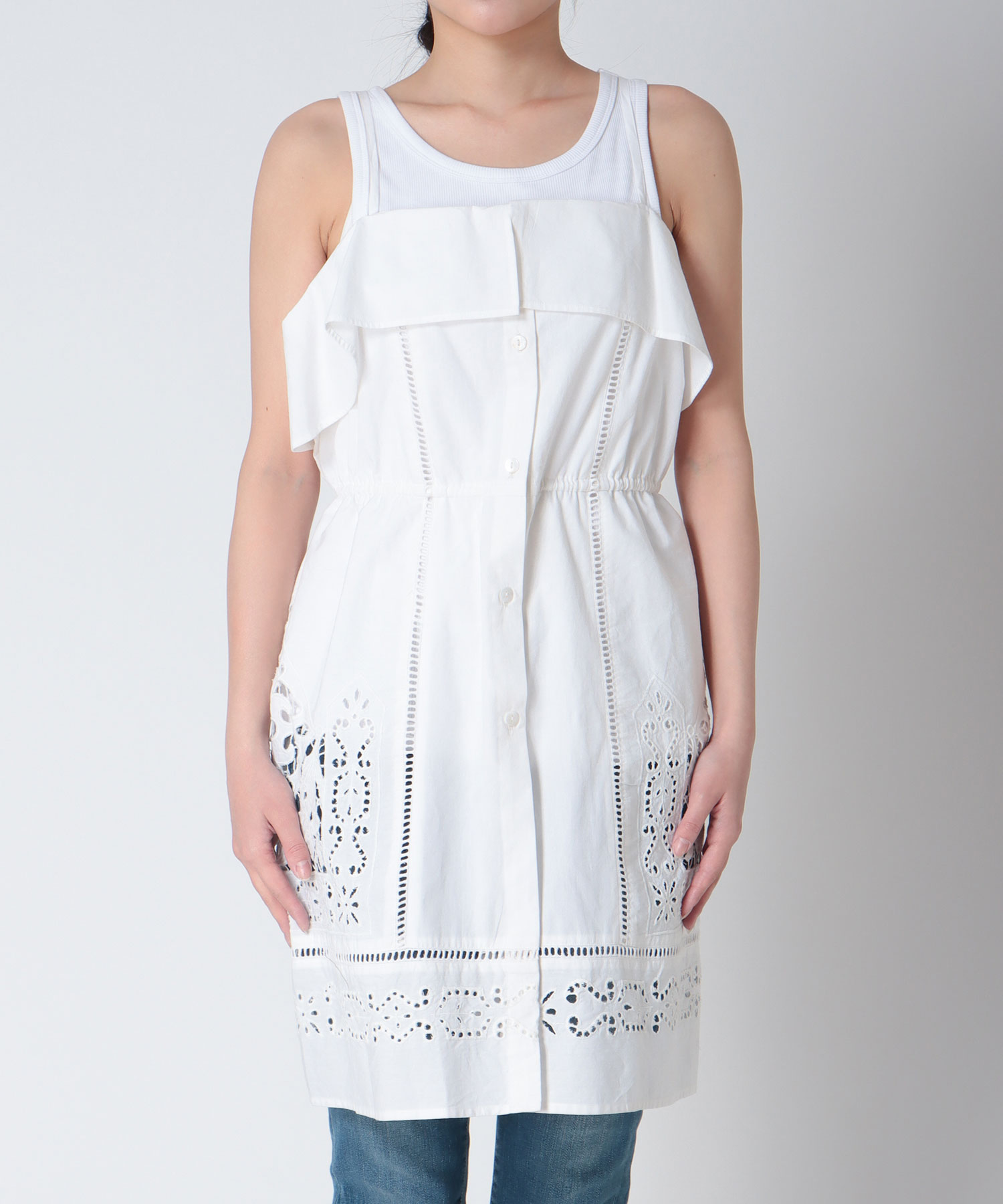 【2/26(木)12時予約開始】カットワーク刺繍キャミワンピース