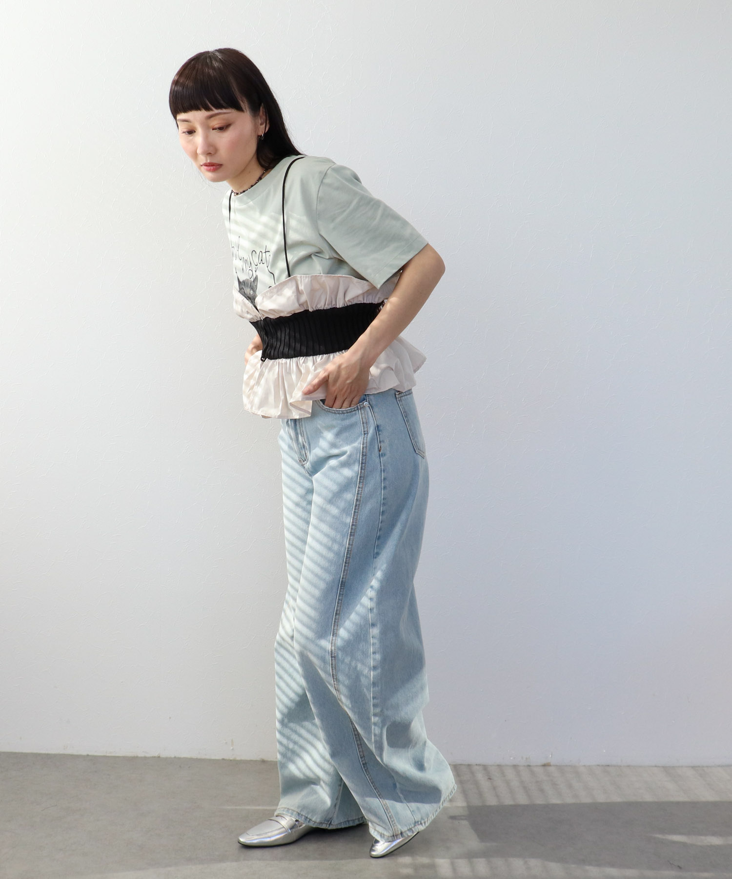 【2/26(木)12時予約開始】ニットタフタビスチェ