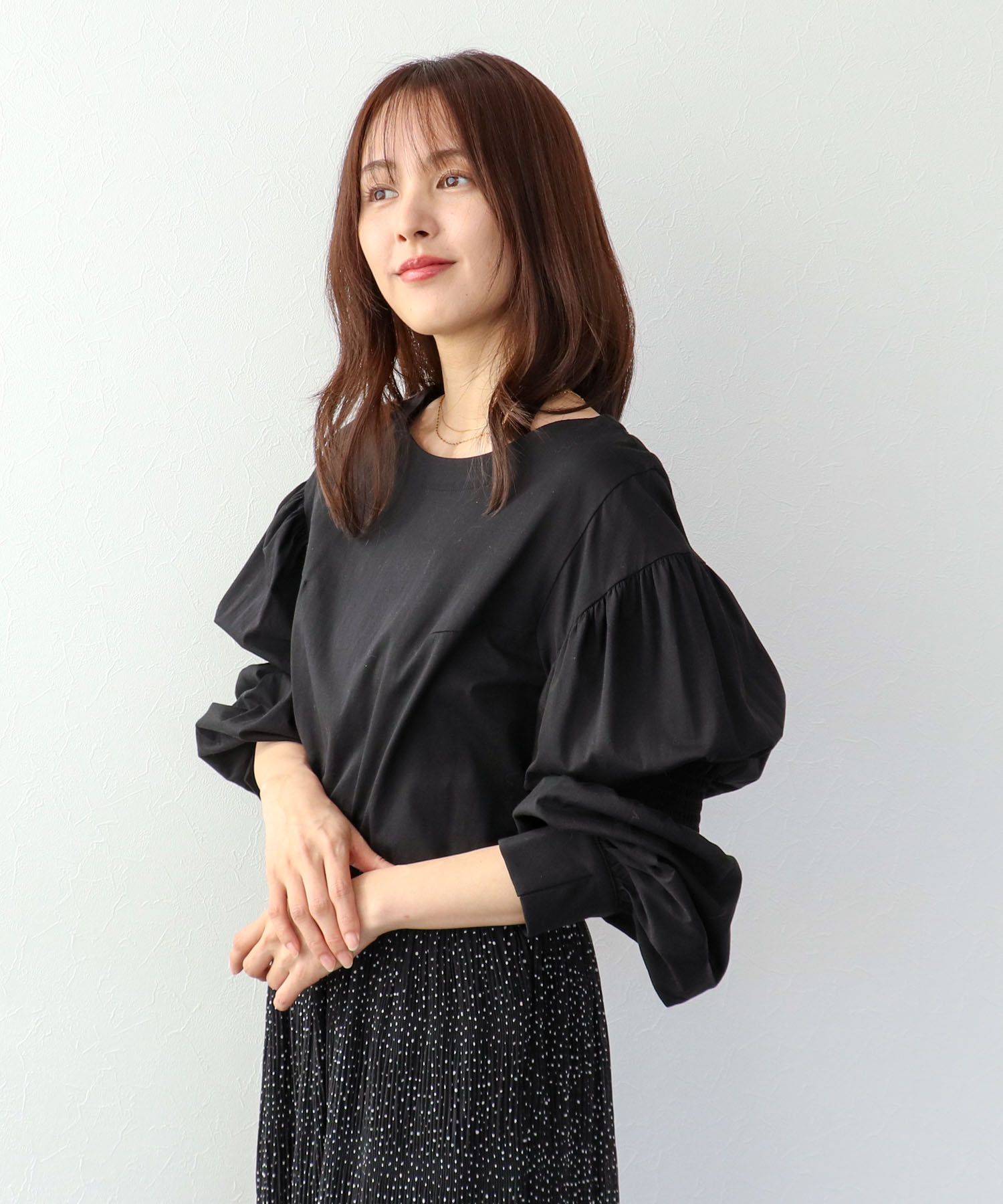 【2/26(木)12時予約開始】2wayギャザースリーブTシャツ