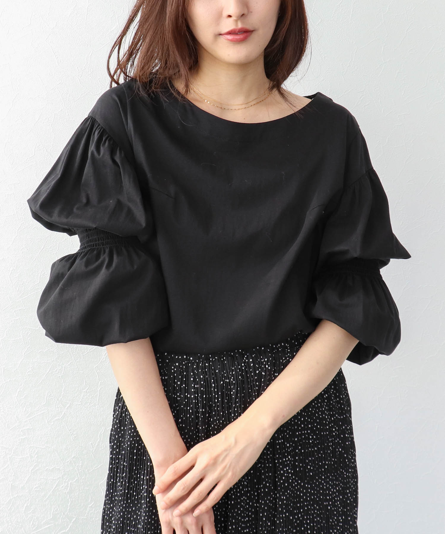 【2/26(木)12時予約開始】2wayギャザースリーブTシャツ