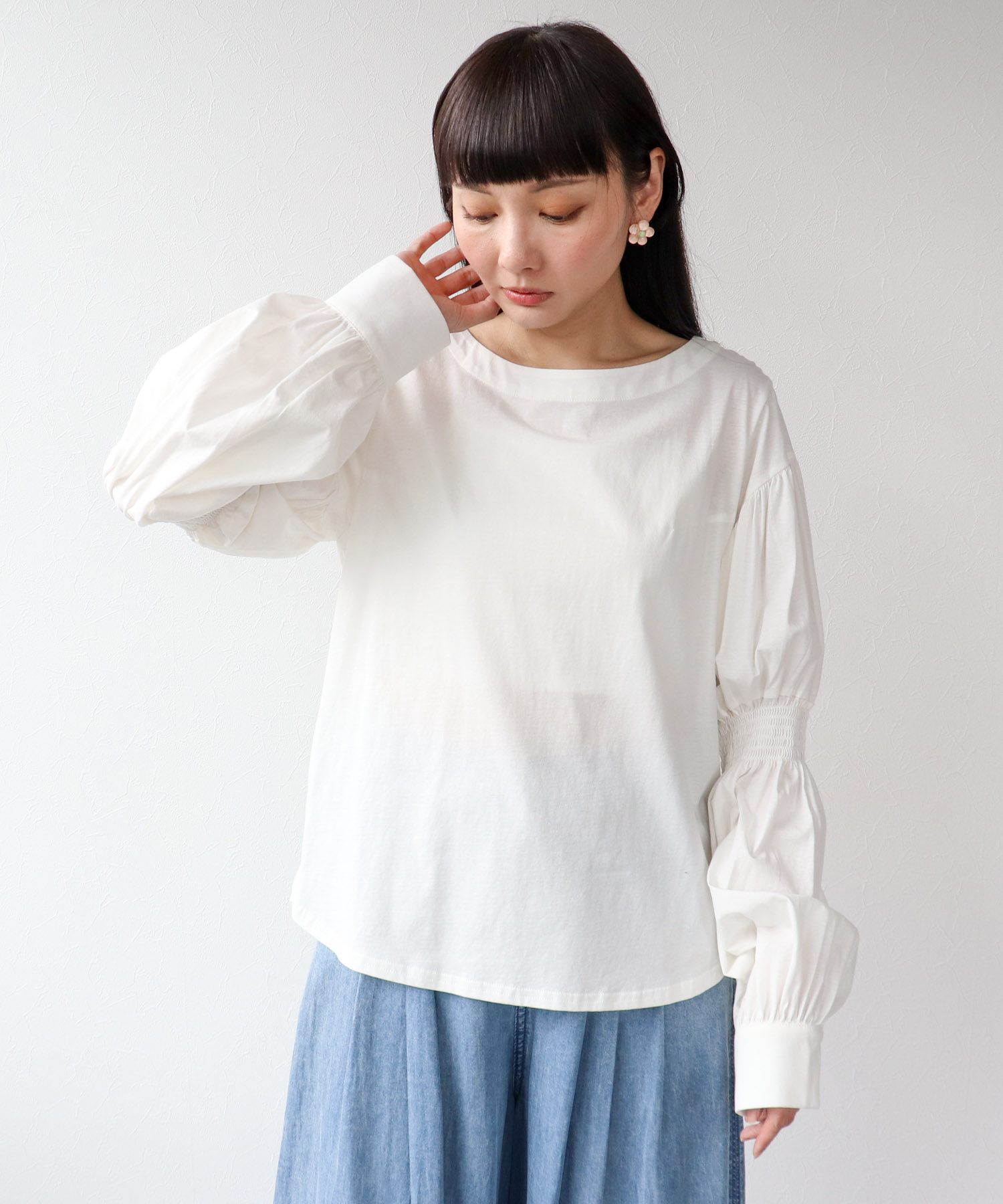 【2/26(木)12時予約開始】2wayギャザースリーブTシャツ