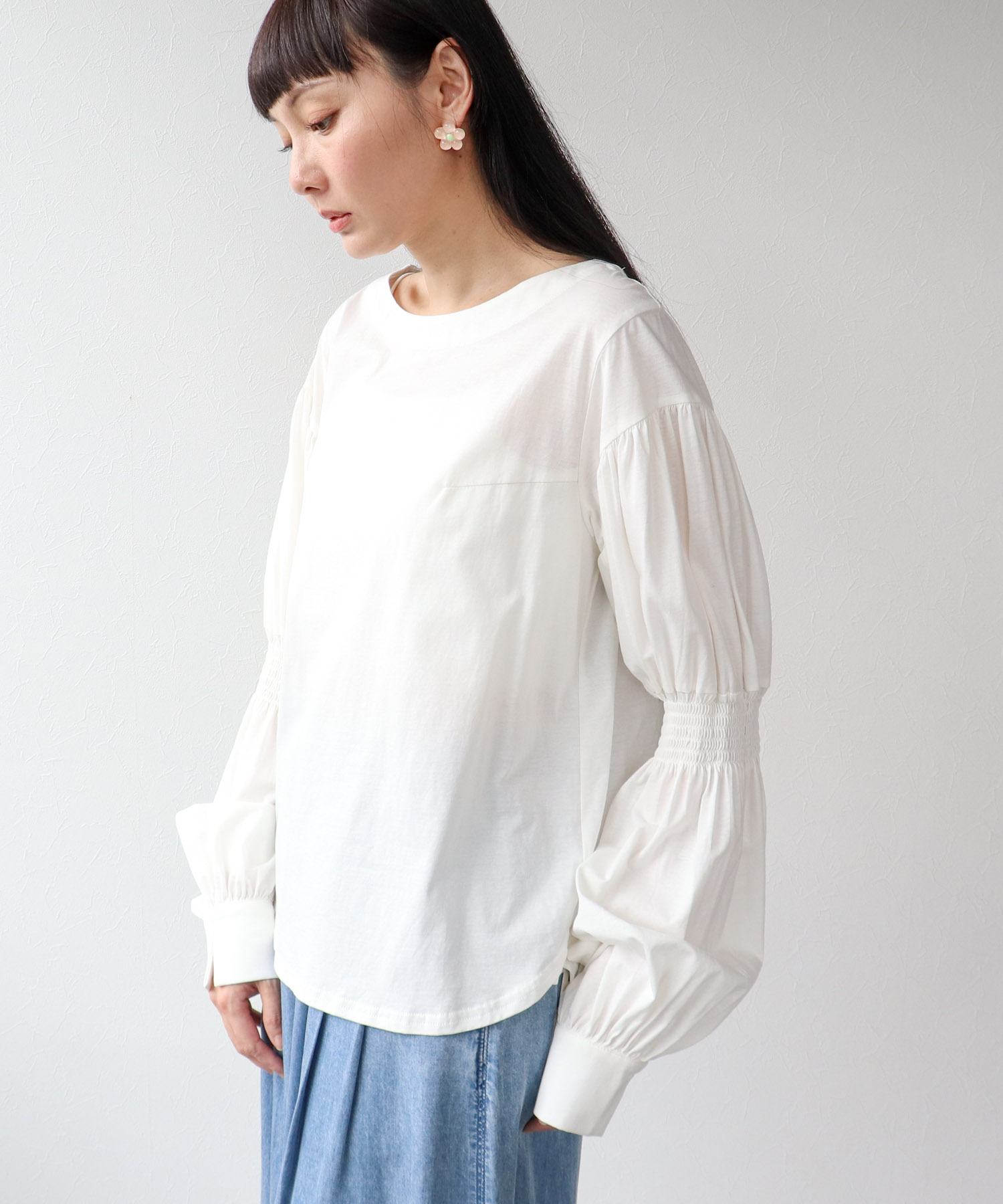 【2/26(木)12時予約開始】2wayギャザースリーブTシャツ