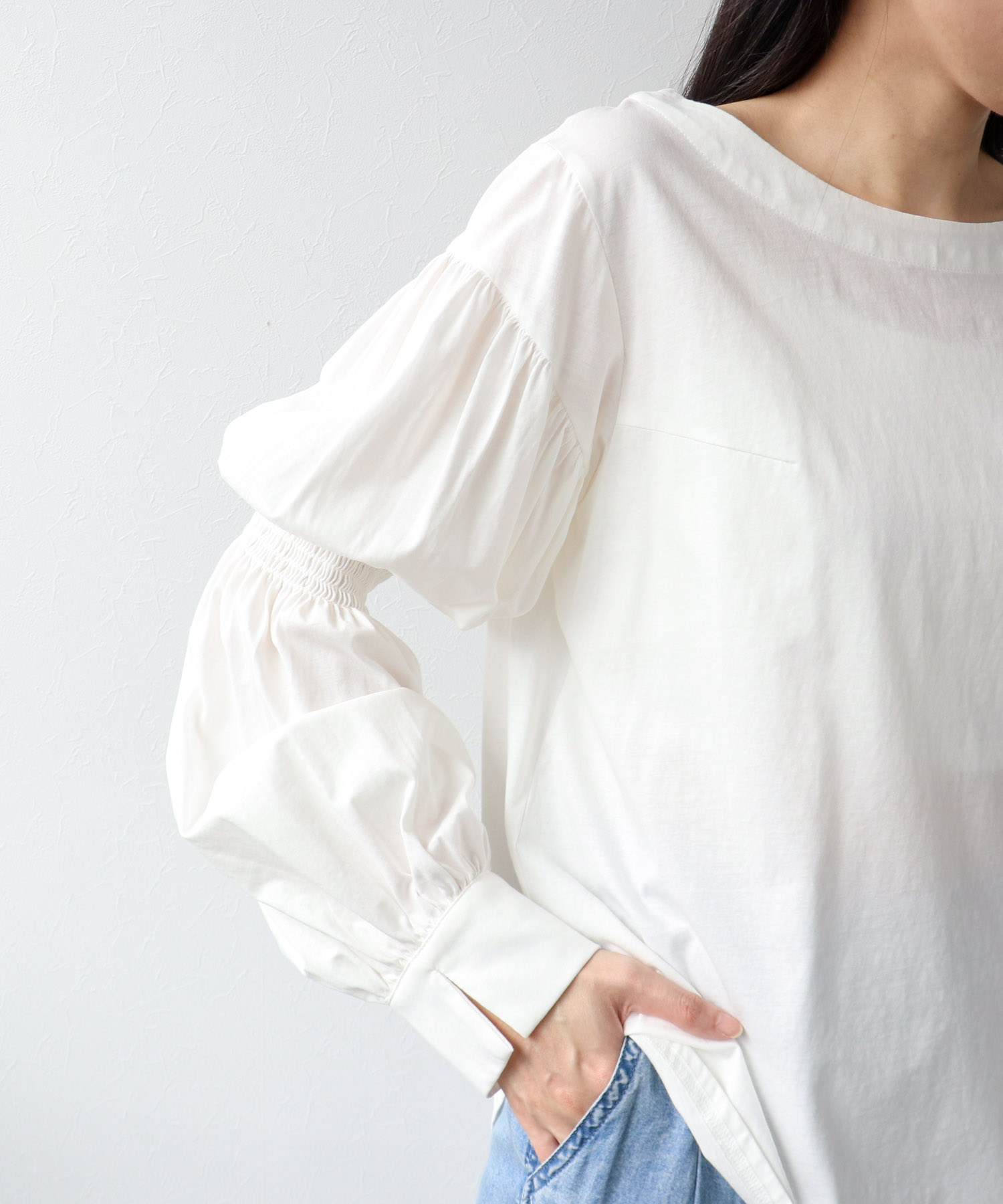 【2/26(木)12時予約開始】2wayギャザースリーブTシャツ