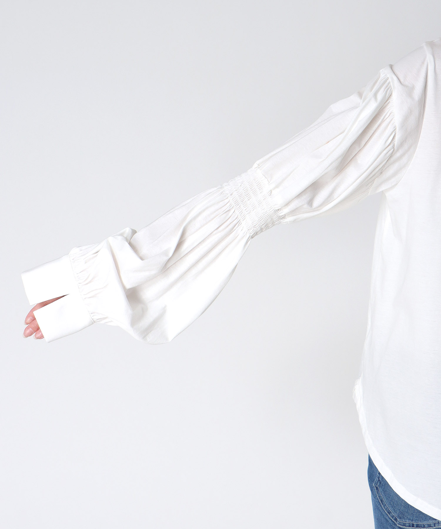 【2/26(木)12時予約開始】2wayギャザースリーブTシャツ