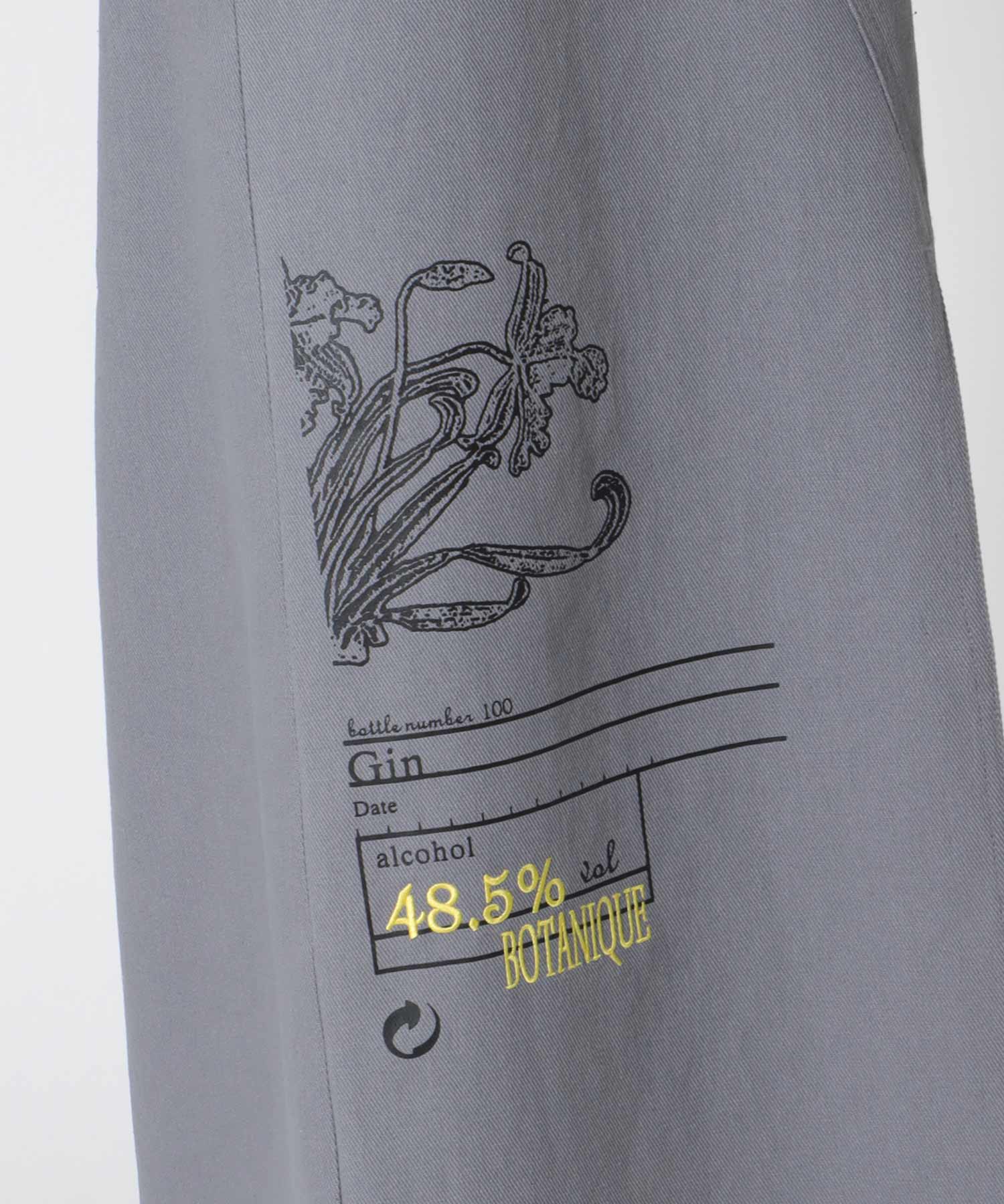 ウィスキープリント刺繍スカート