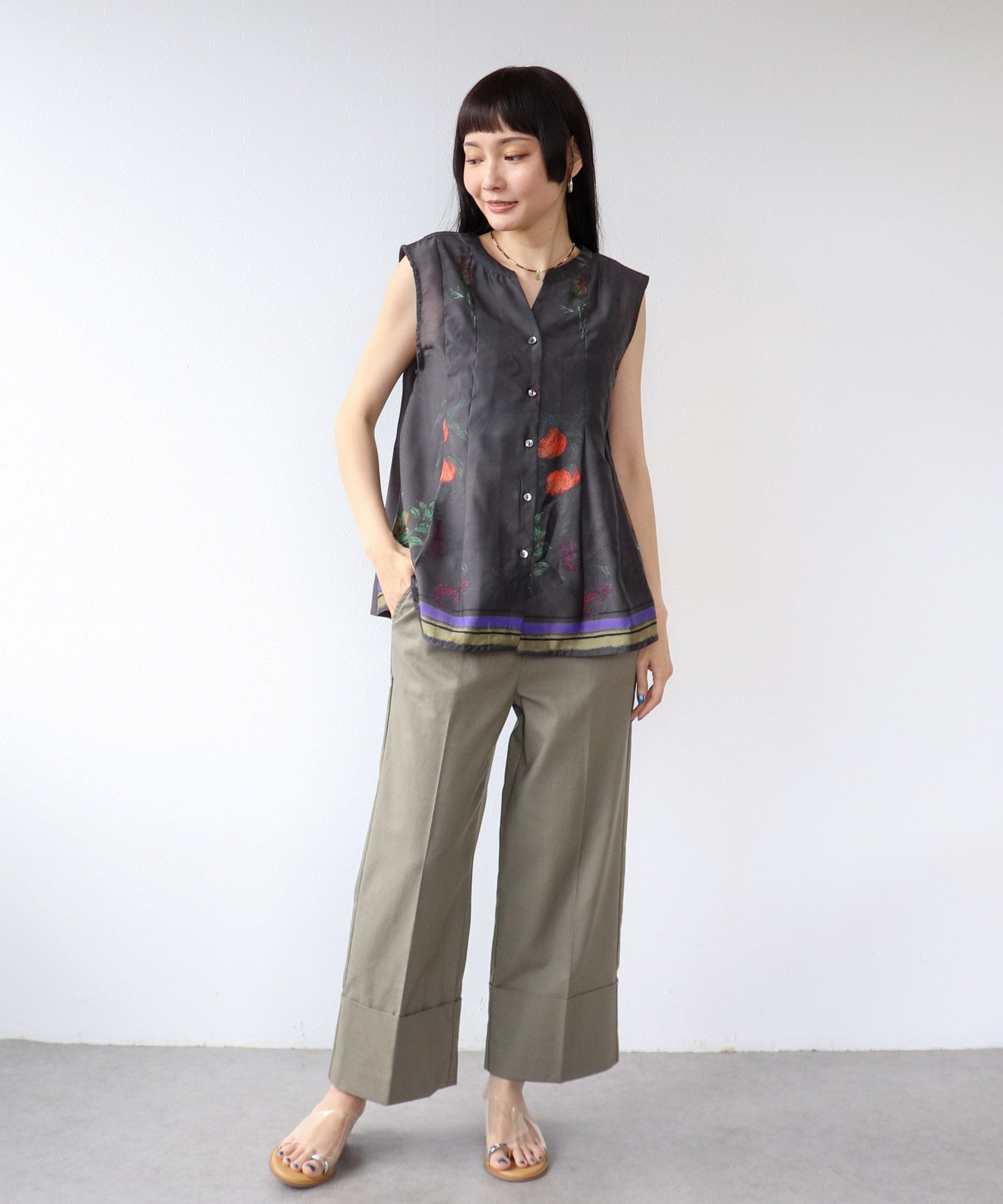 ≪4/16(木)予約開始≫ボタニカルプリントブラウス