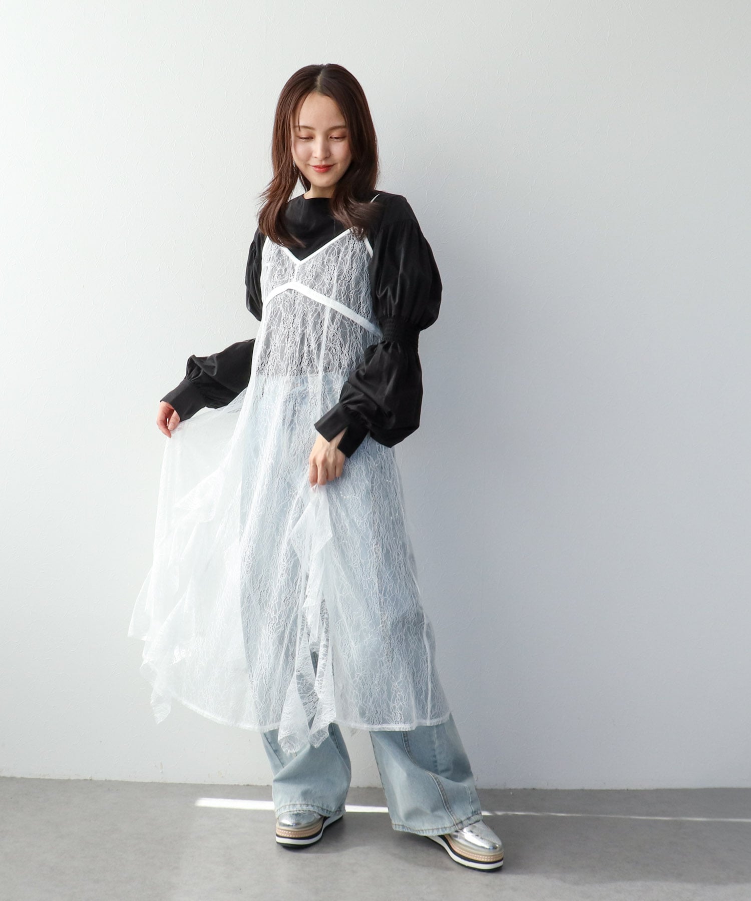 レースキャミワンピース