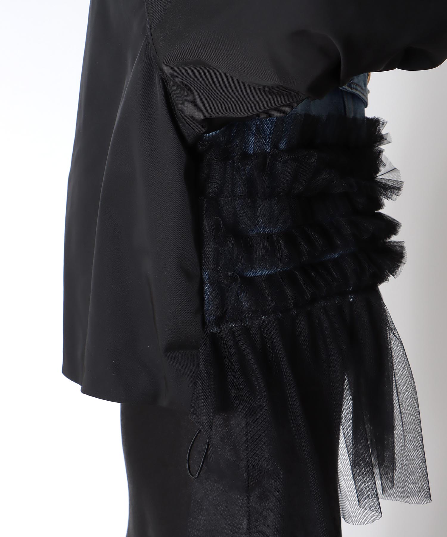 デニムチュールドッキングブルゾン