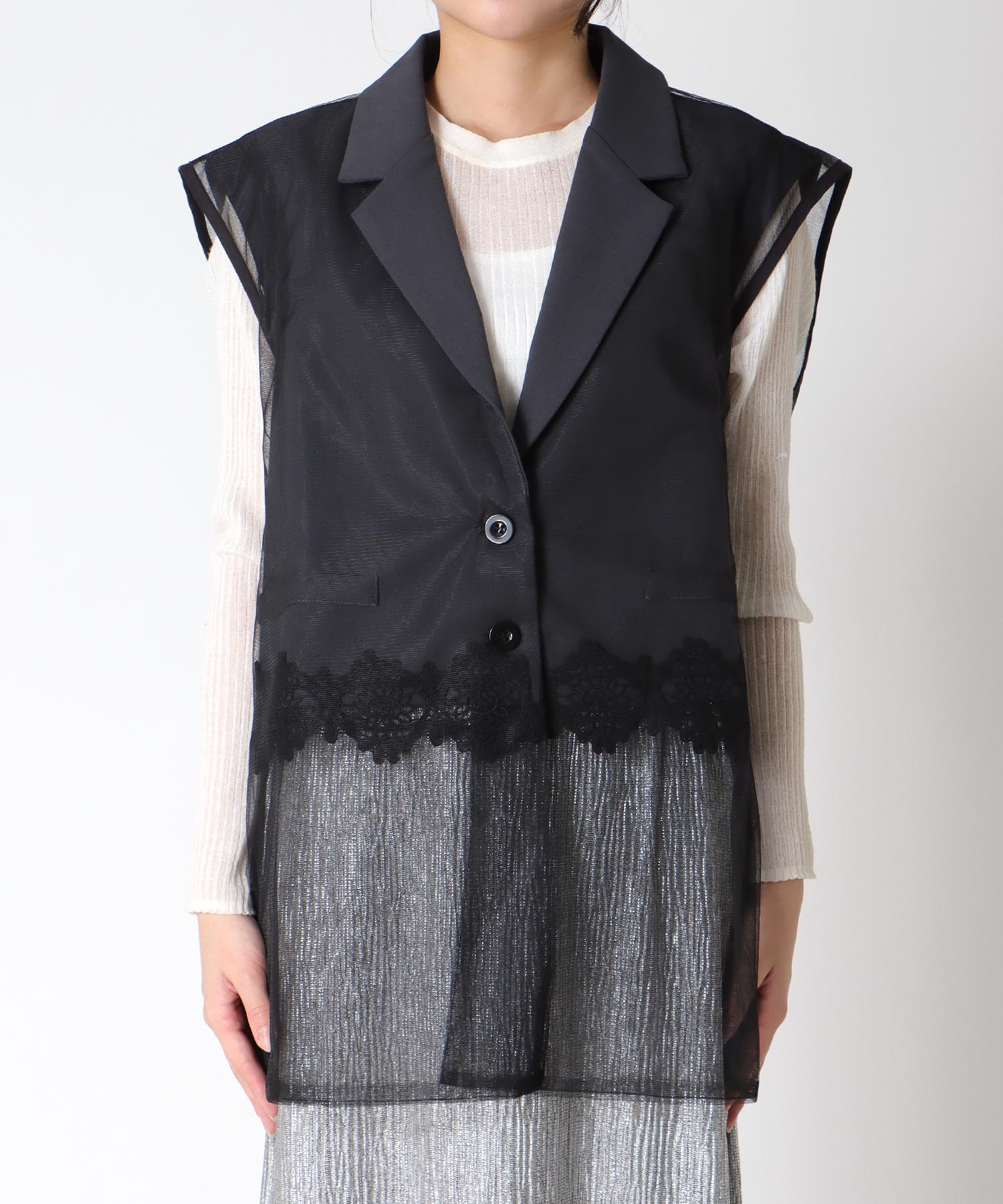 レース切替レイヤードベスト