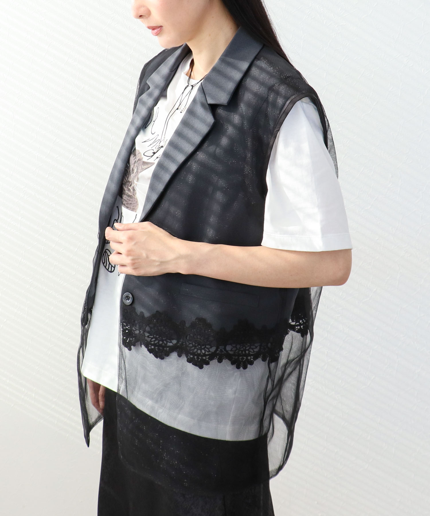 レース切替レイヤードベスト