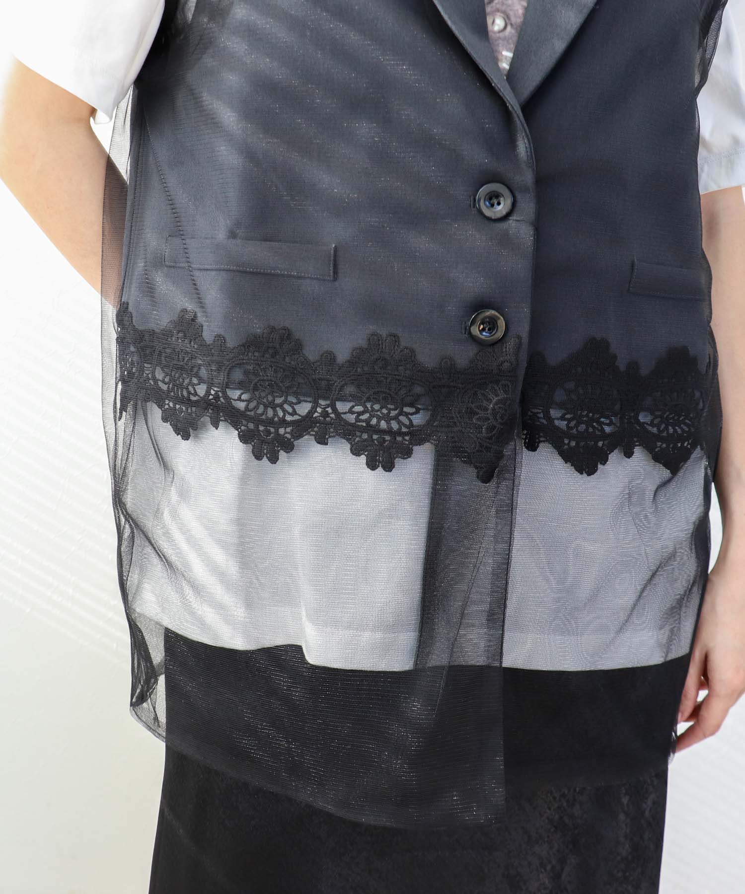 レース切替レイヤードベスト