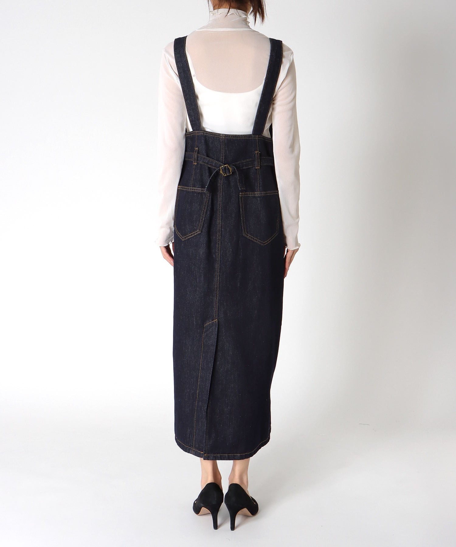 フロントボタンデニムワンピース