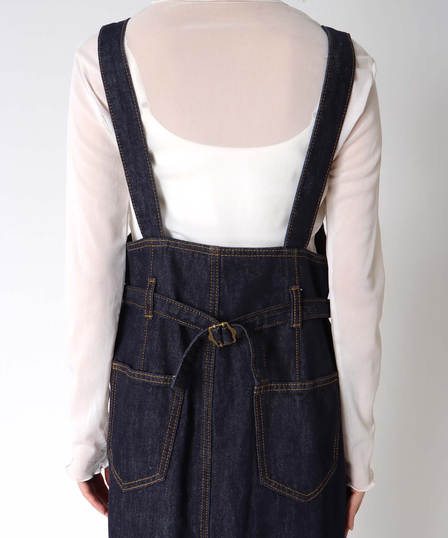 フロントボタンデニムワンピース