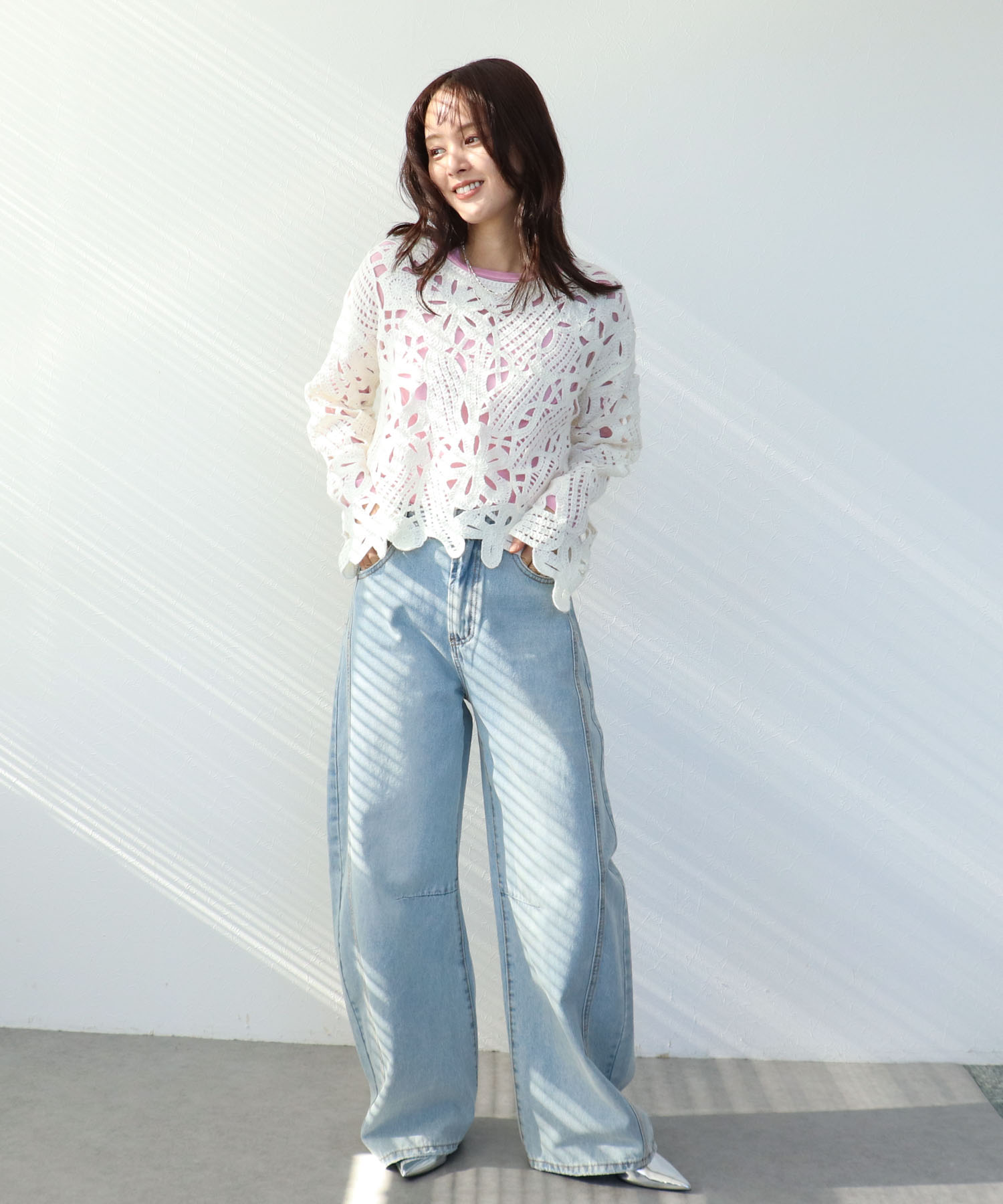 カギ針風フラワープルオーバー