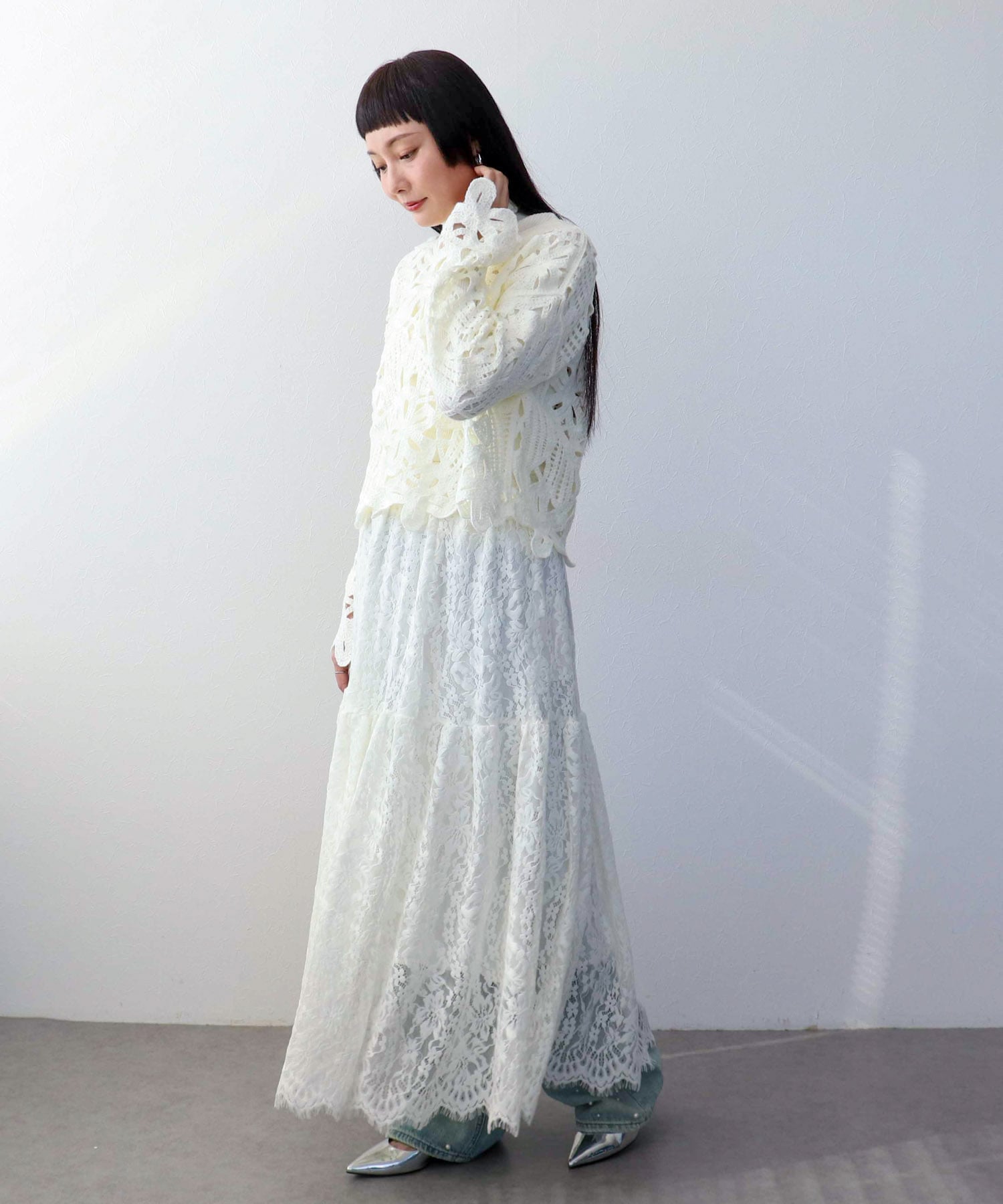 カギ針風フラワープルオーバー