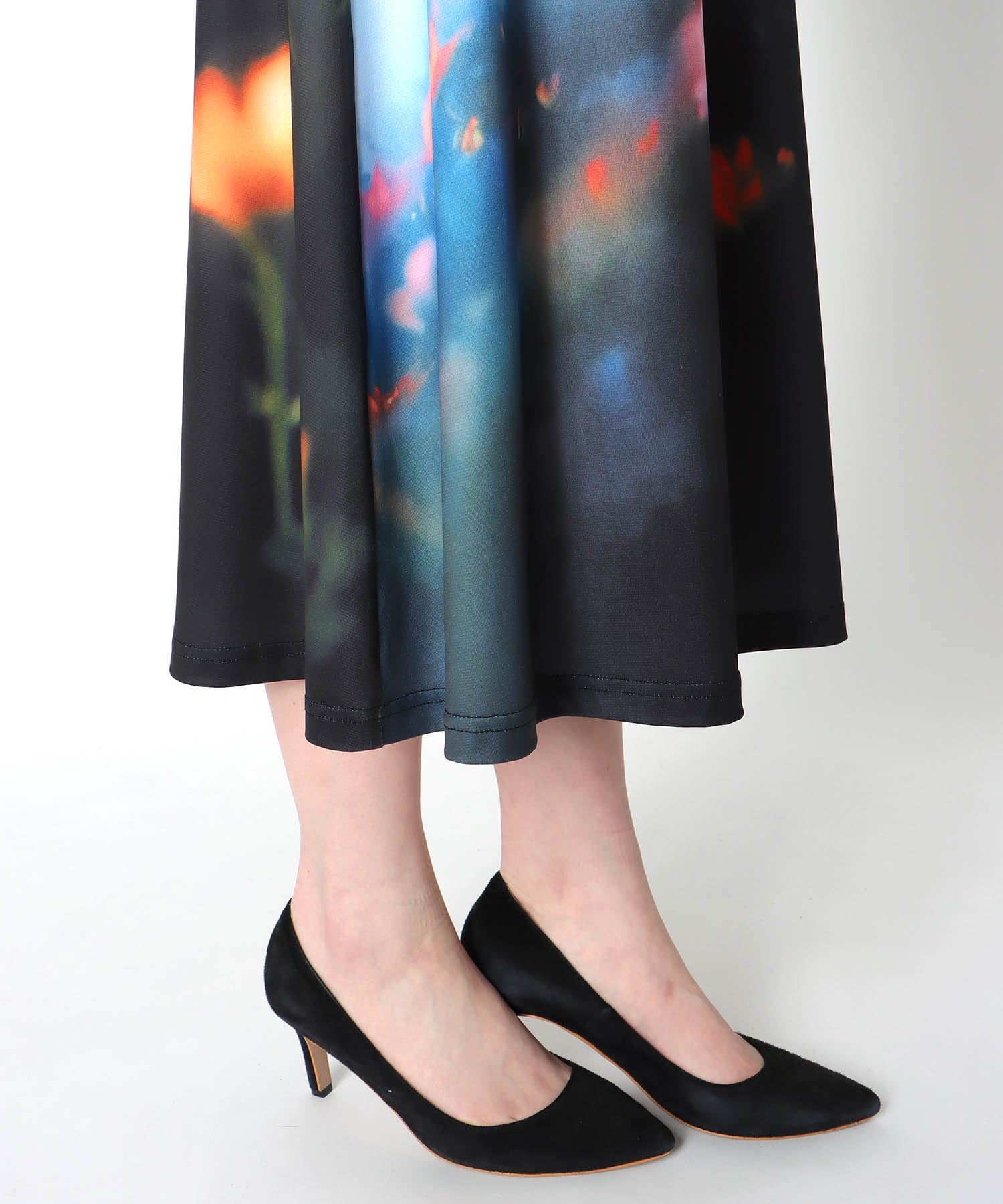 フラワー転写プリントスカート