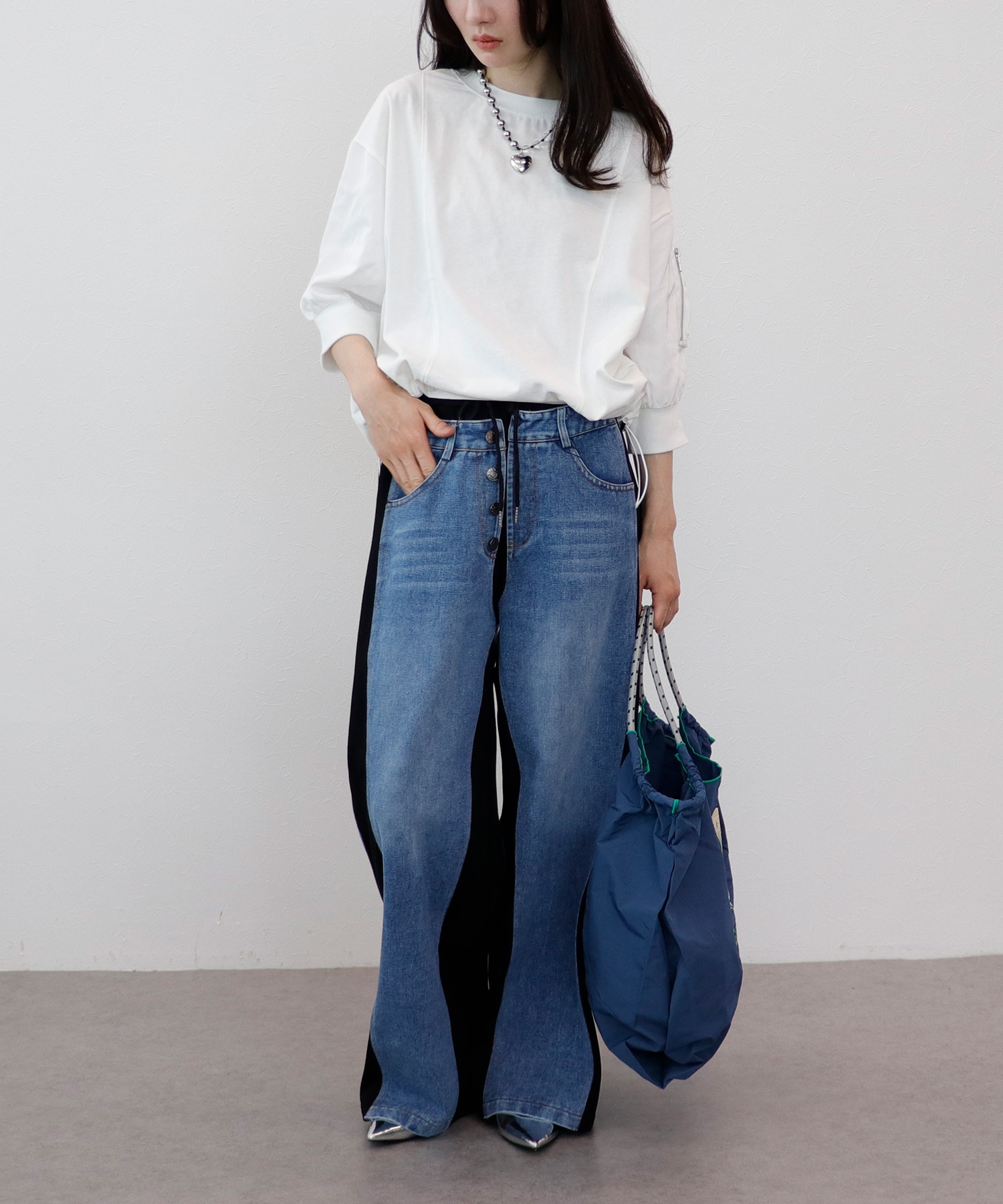 デニムリメイクライクスエットパンツ