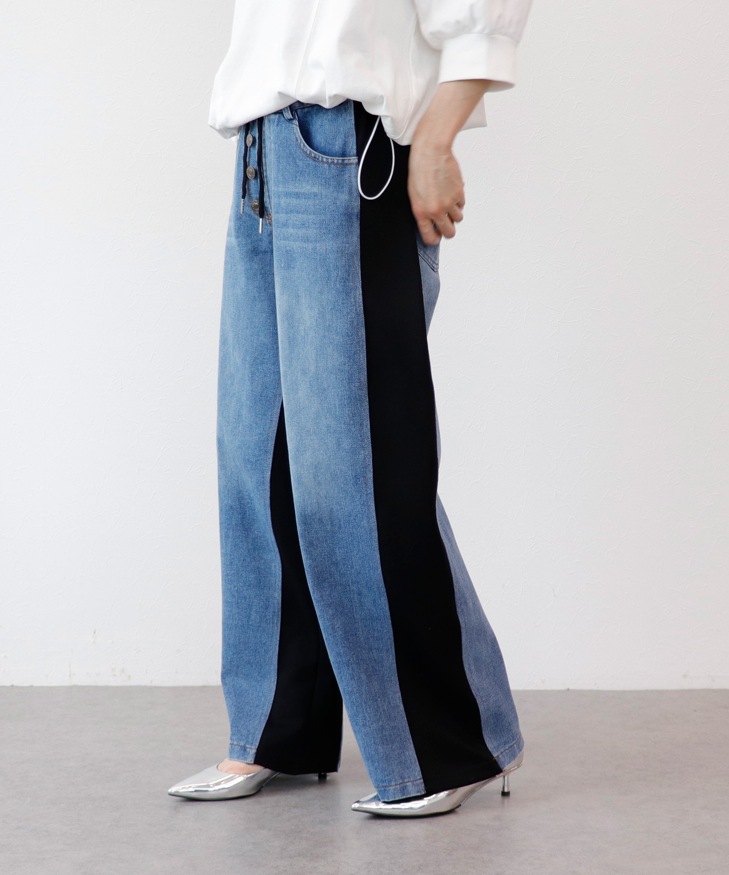 デニムリメイクライクスエットパンツ