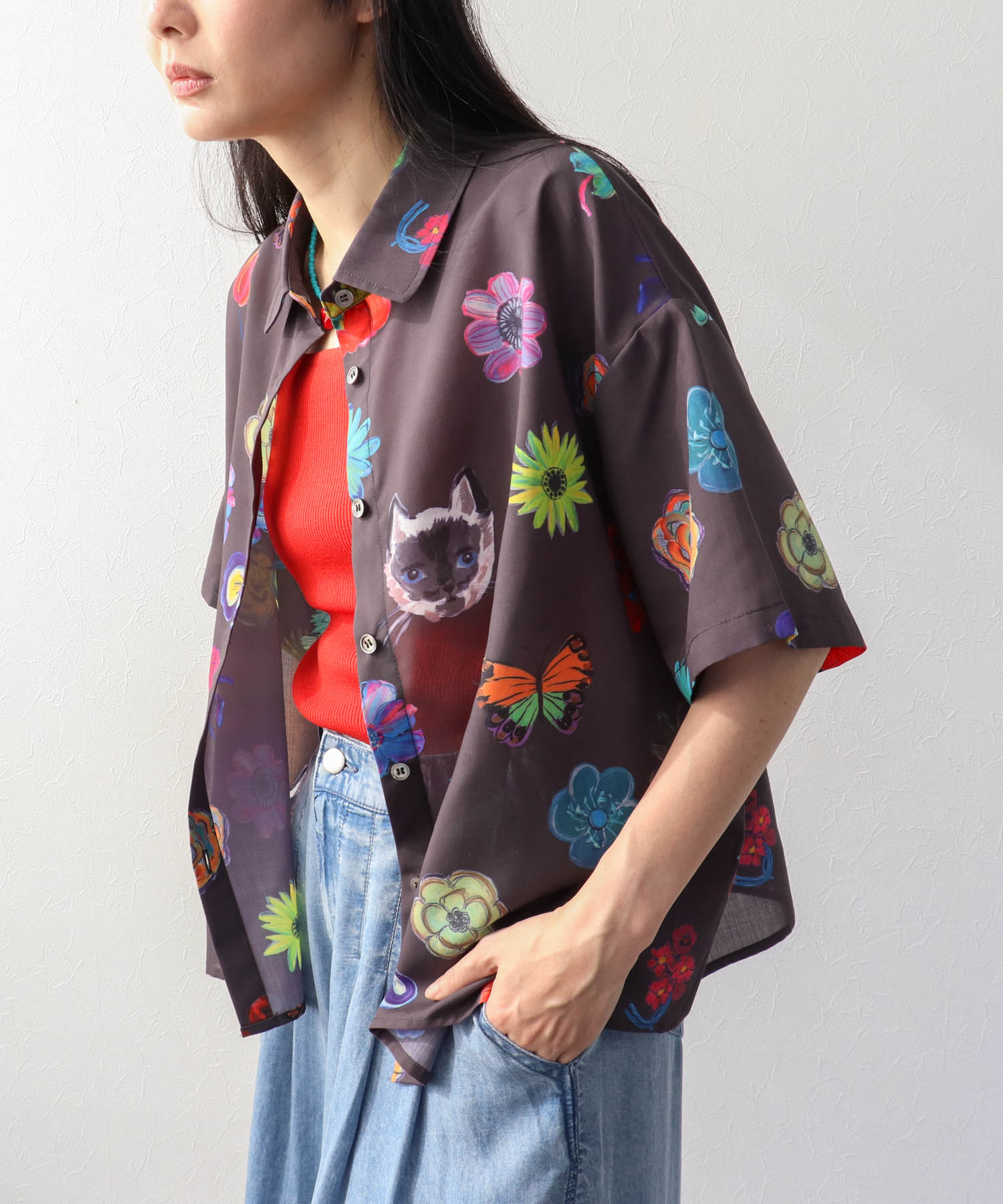 ≪4/16(木)予約開始≫【バラ色の帽子コラボ】プリントシャツ