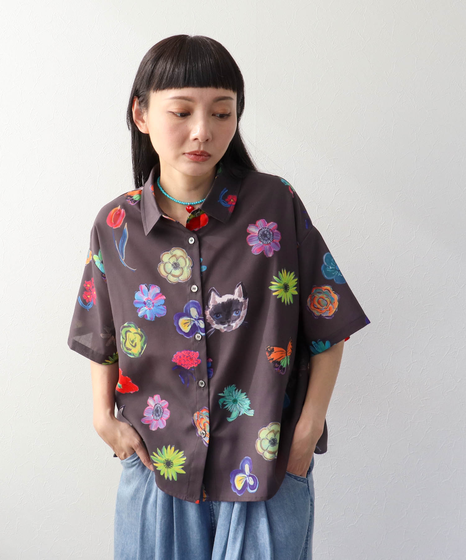 ≪4/16(木)予約開始≫【バラ色の帽子コラボ】プリントシャツ