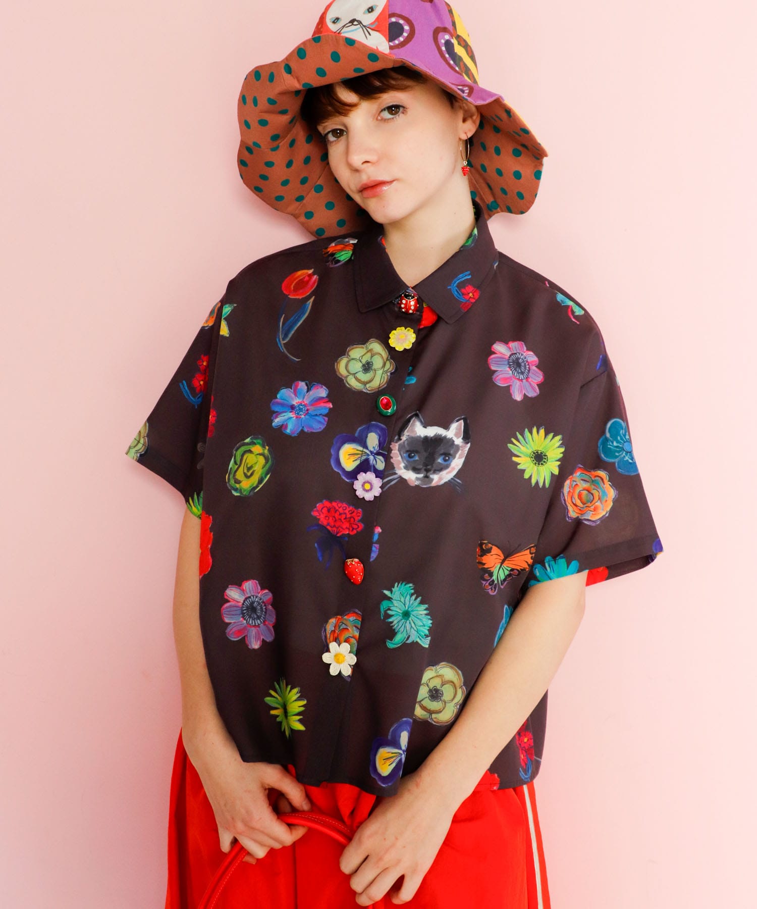 ≪4/16(木)予約開始≫【バラ色の帽子コラボ】プリントシャツ