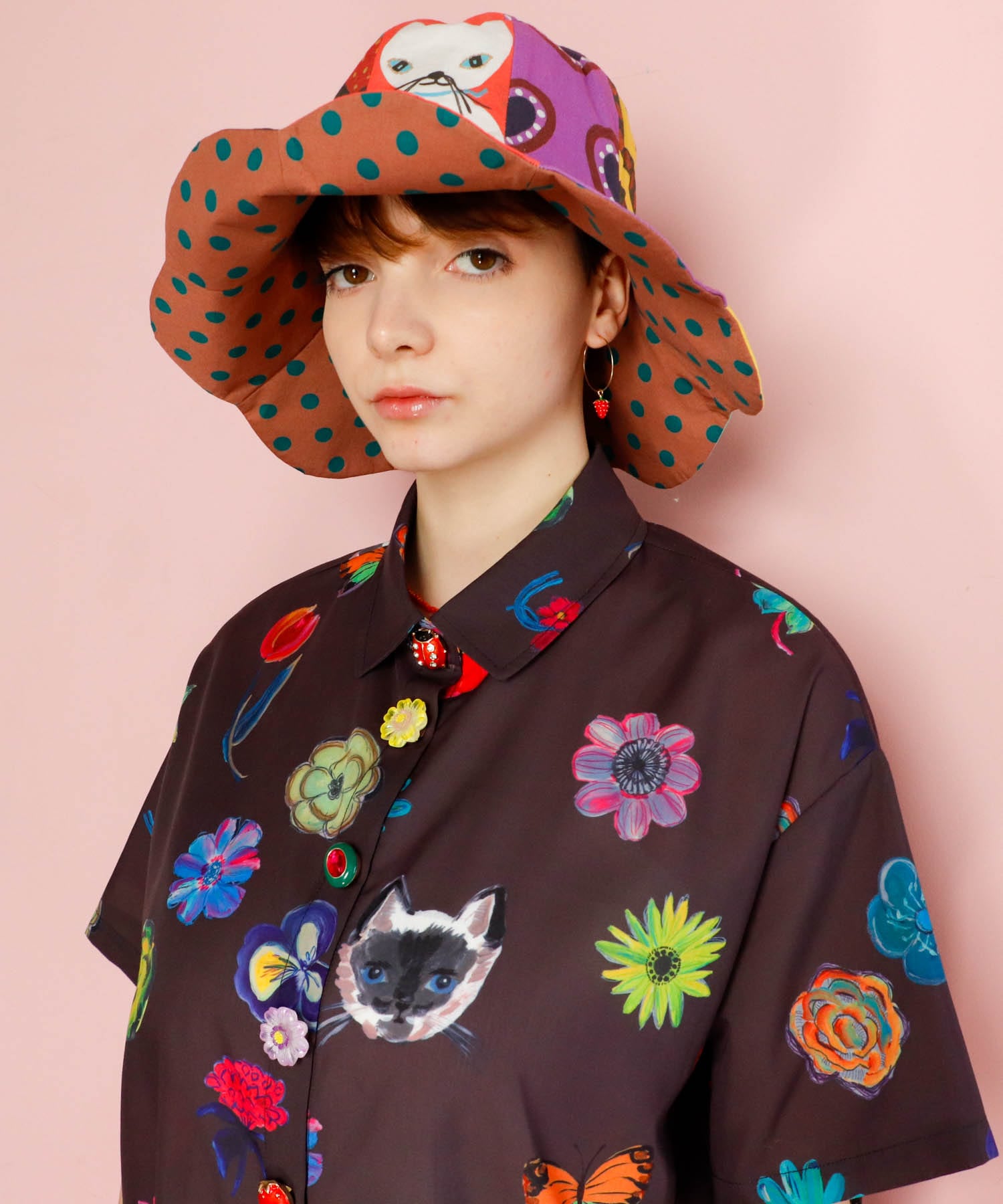 ≪4/16(木)予約開始≫【バラ色の帽子コラボ】プリントシャツ