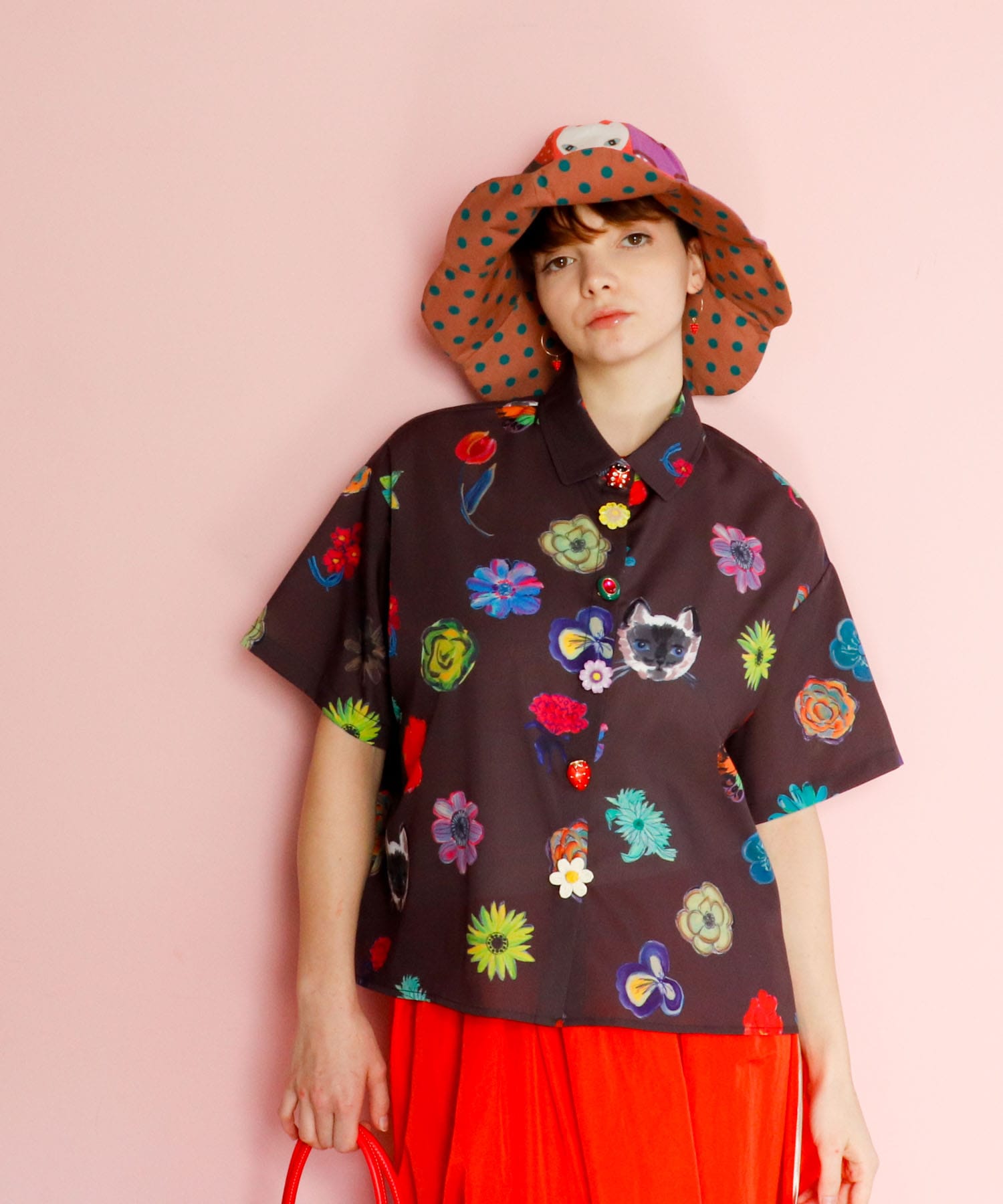 ≪4/16(木)予約開始≫【バラ色の帽子コラボ】プリントシャツ