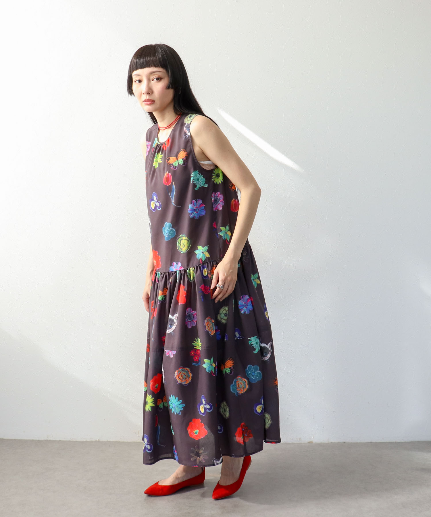 ≪4/16(木)予約開始≫【バラ色の帽子コラボ】プリントワンピース