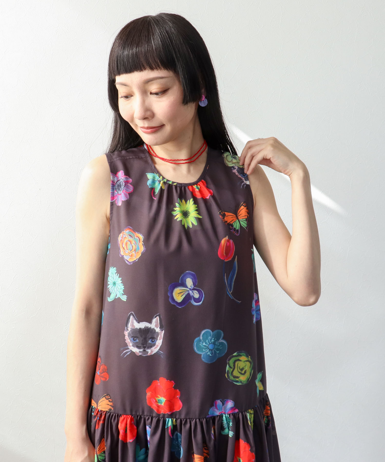 ≪4/16(木)予約開始≫【バラ色の帽子コラボ】プリントワンピース