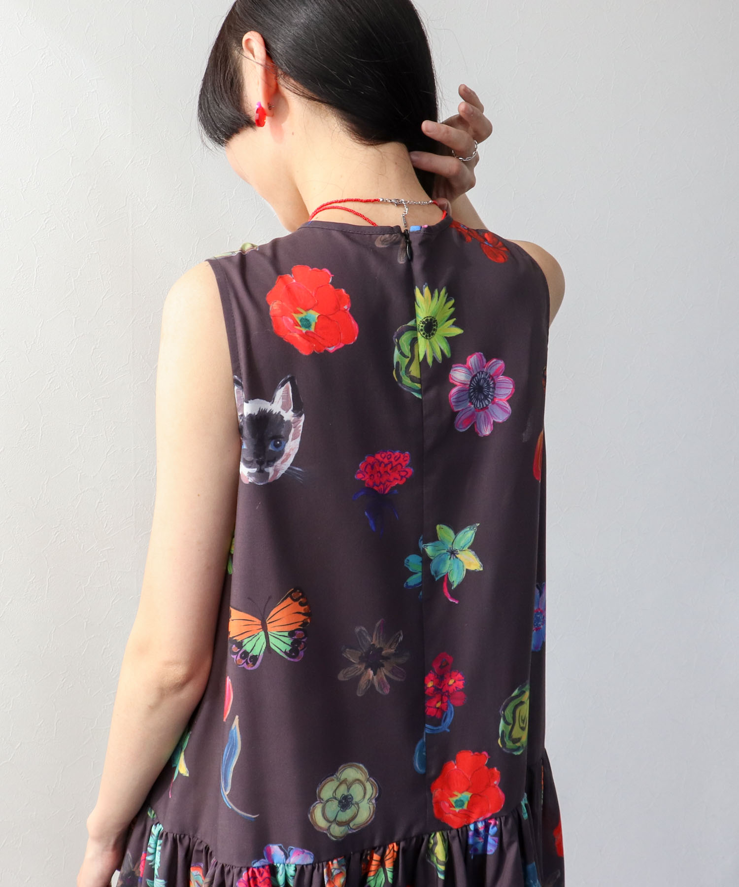 ≪4/16(木)予約開始≫【バラ色の帽子コラボ】プリントワンピース