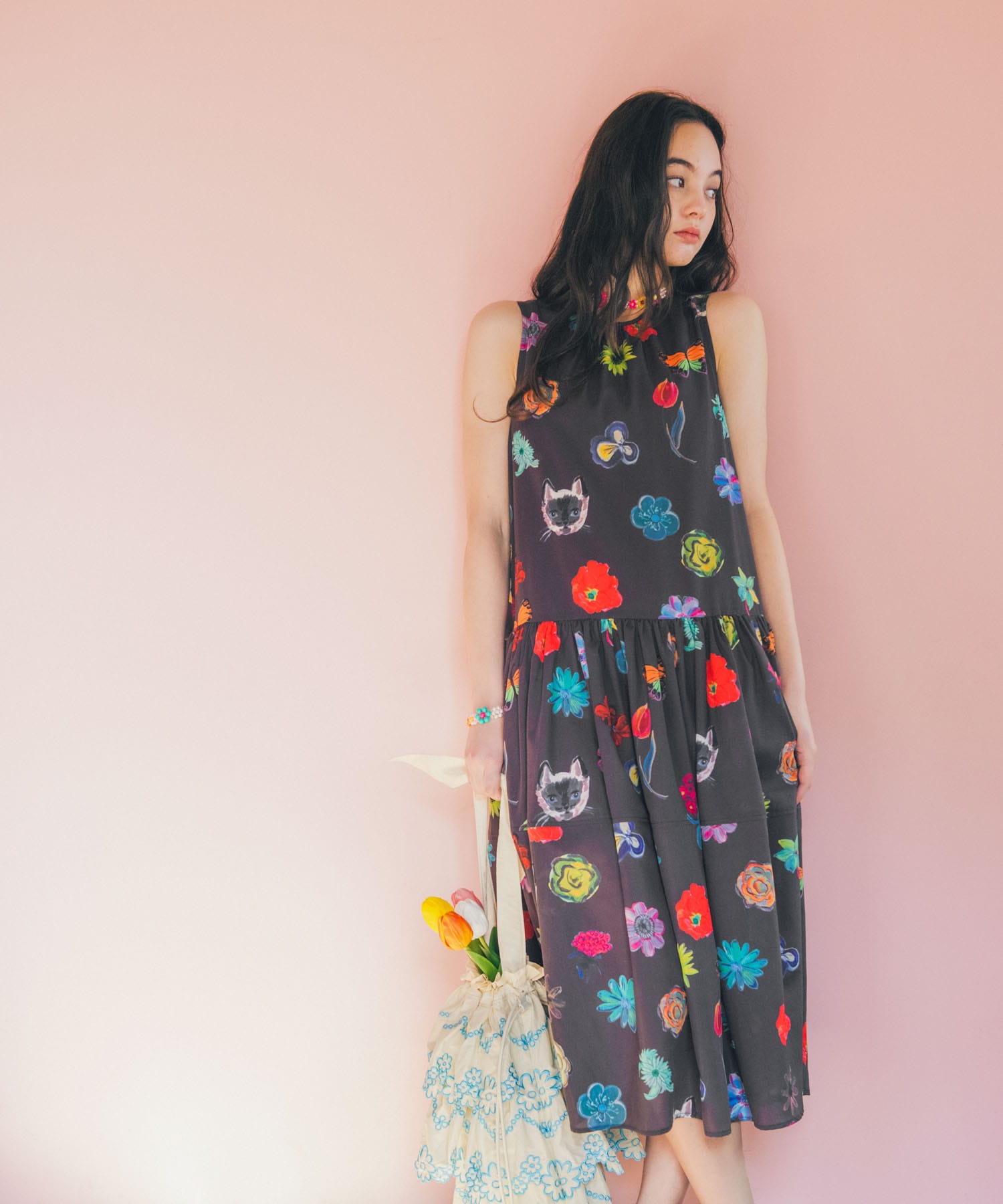 ≪4/16(木)予約開始≫【バラ色の帽子コラボ】プリントワンピース