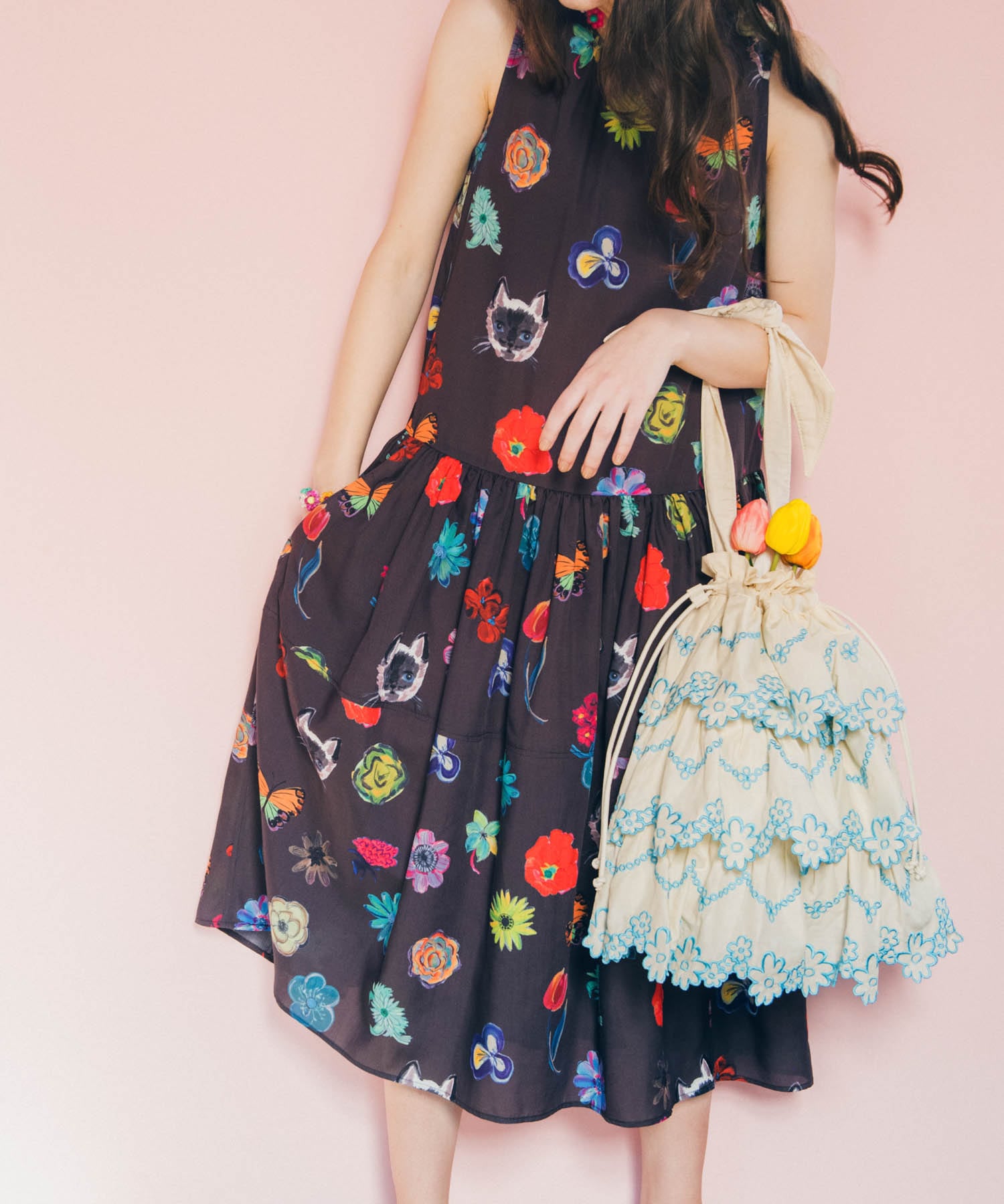 ≪4/16(木)予約開始≫【バラ色の帽子コラボ】プリントワンピース