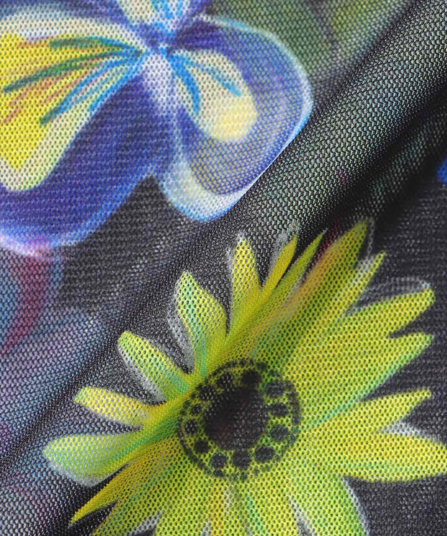 【バラ色の帽子コラボ】プリントシアーカーディガン