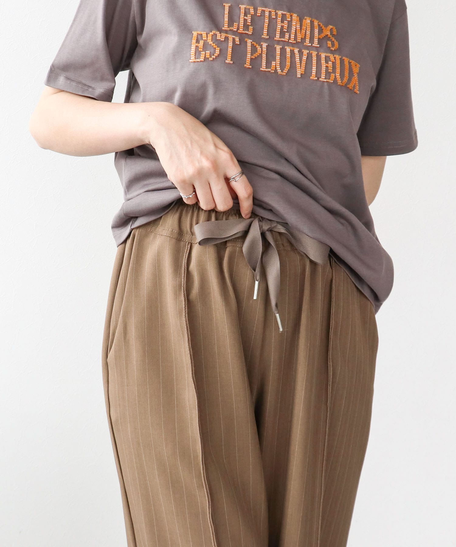 センターメローストライプパンツ