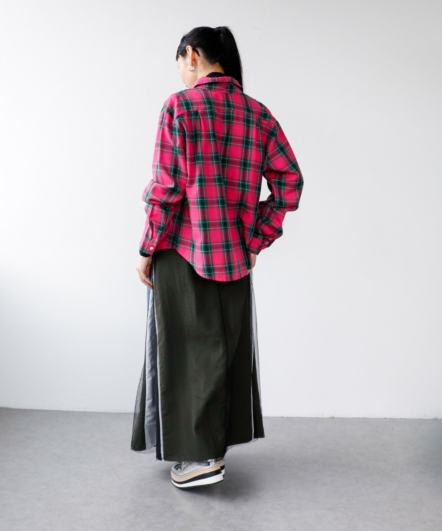 ＜WEB限定＞カラーチェックショートブラウスⅡ