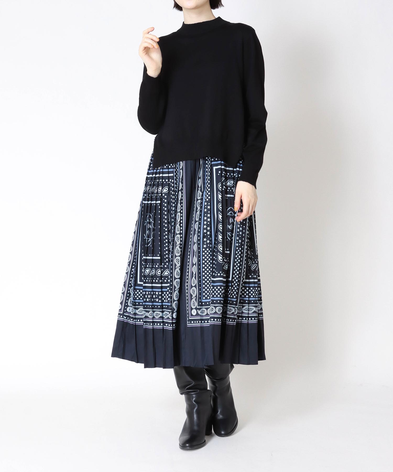 ニット パネルプリーツワンピースset On Jione Store ジオン商事 公式オンラインストア