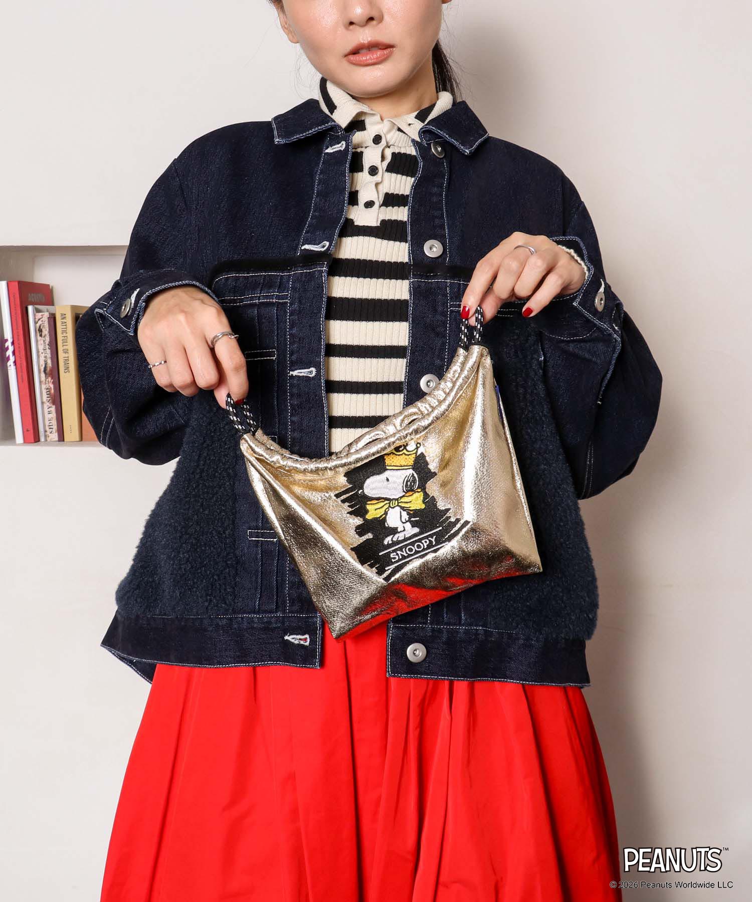 ＜一部店舗・WEBにて販売＞【Ball&Chain×PEANUTS】SNOOPY CROWN POACH