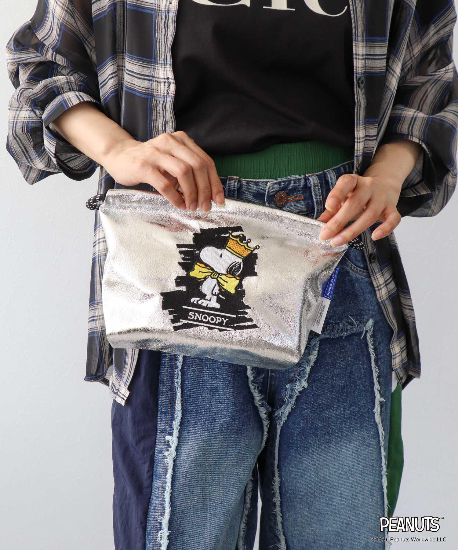 ＜一部店舗・WEBにて販売＞【Ball&Chain×PEANUTS】SNOOPY CROWN POACH