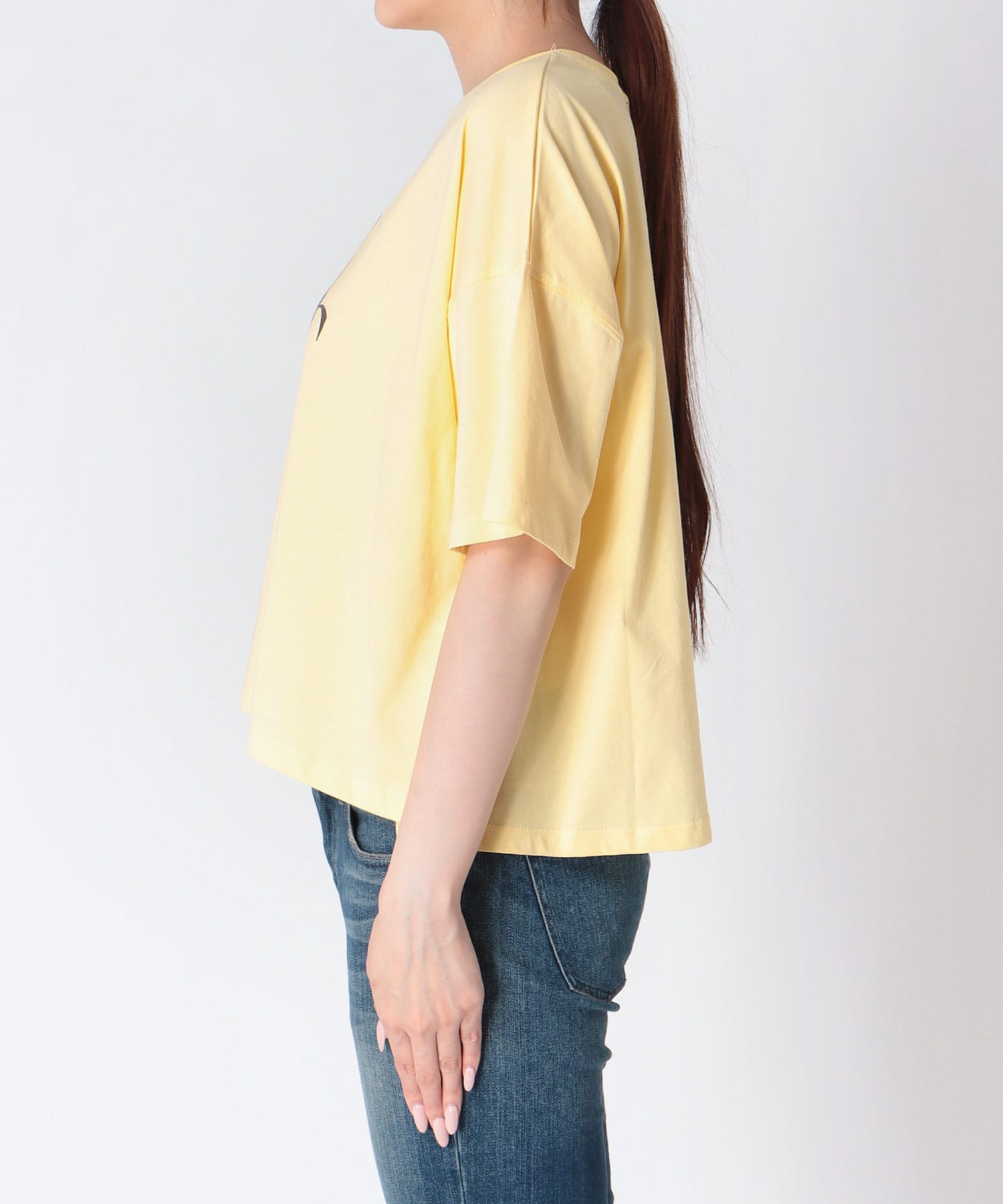 ワイドシルエット箔ロゴTシャツ