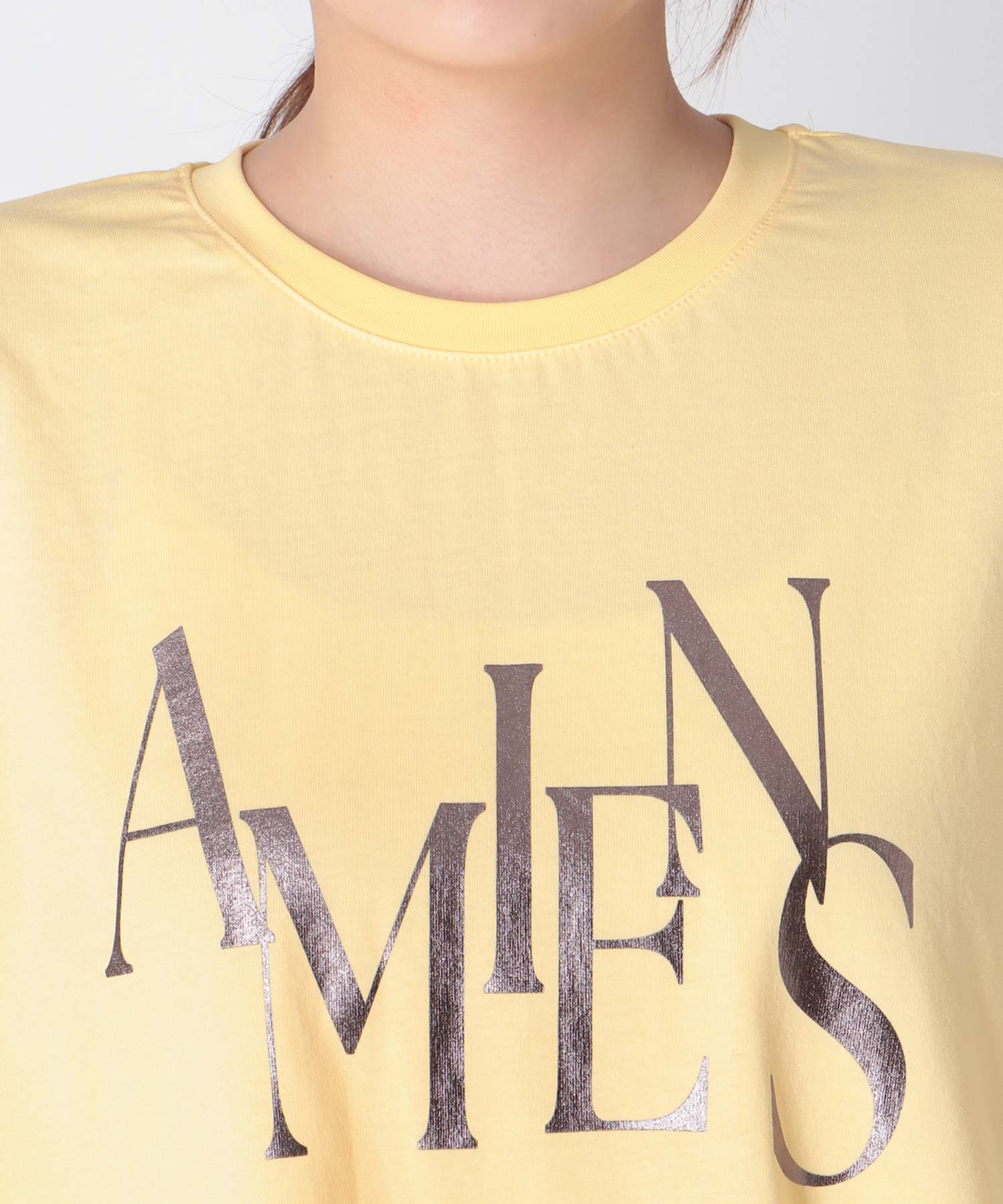ワイドシルエット箔ロゴTシャツ