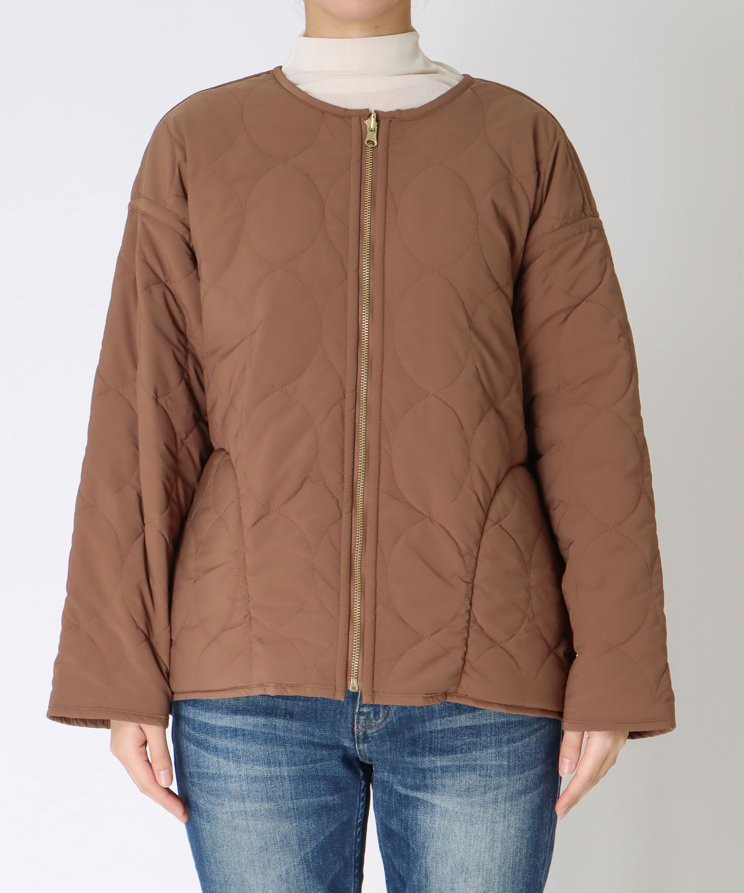 リバーシブルキルティングショートコート