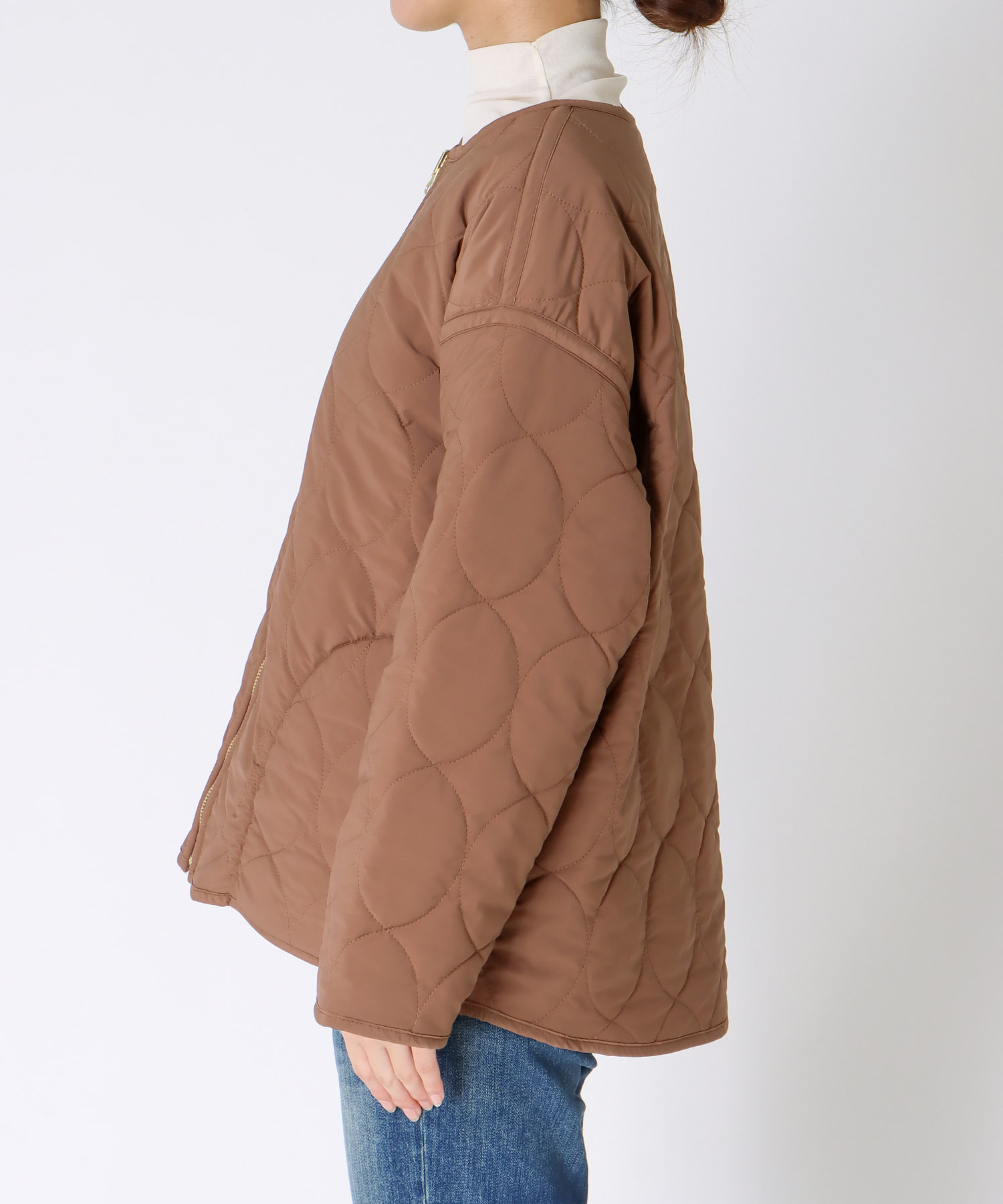 リバーシブルキルティングショートコート
