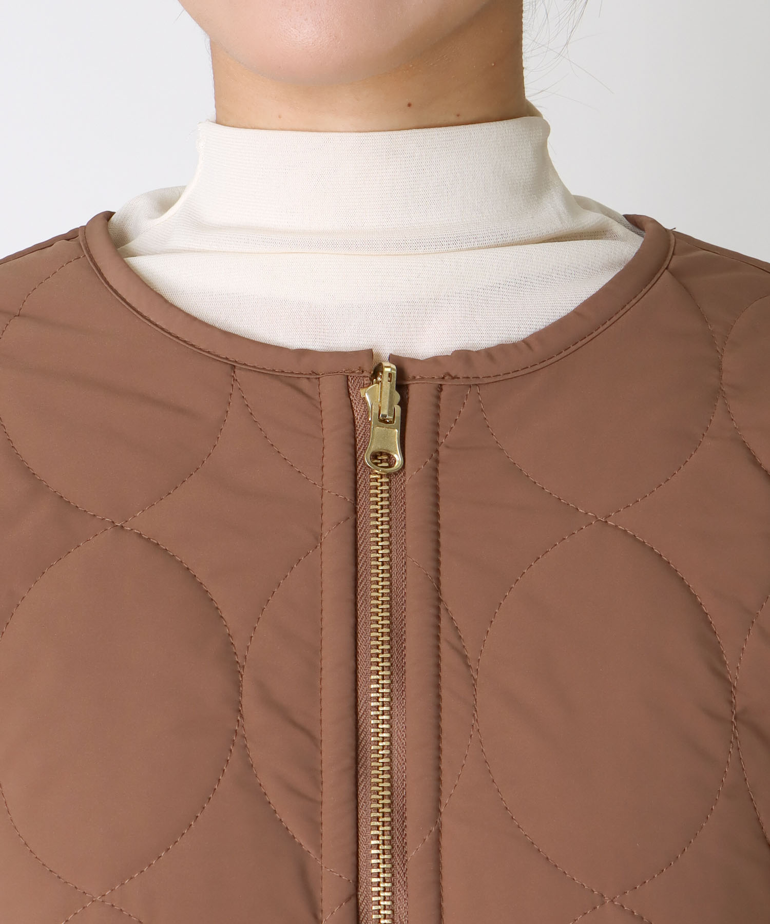 リバーシブルキルティングショートコート